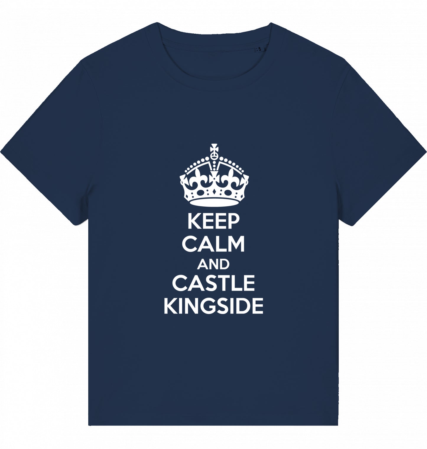 Schach Damen T-Shirt Keep Calm And Castle Kingside Bio-Baumwolle Fairtrade Chess