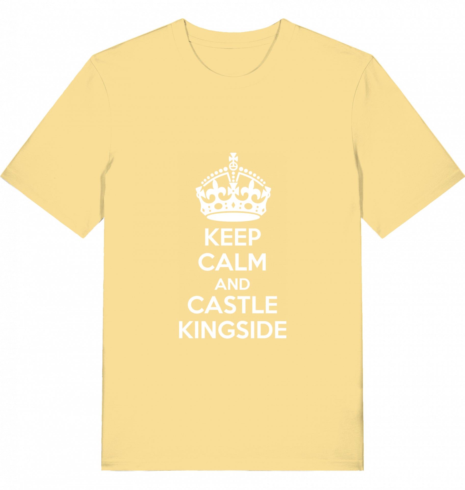 Schach T-Shirt Keep Calm And Castle Kingside Herren Männer Bio-Baumwolle Fairtrade Chess