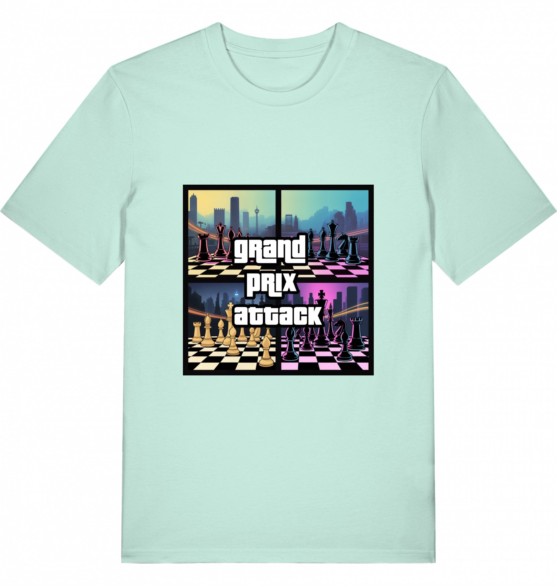 Schach T-Shirt Grand Prix Attack Chess Herren Männer Bio-Baumwolle Fairtrade