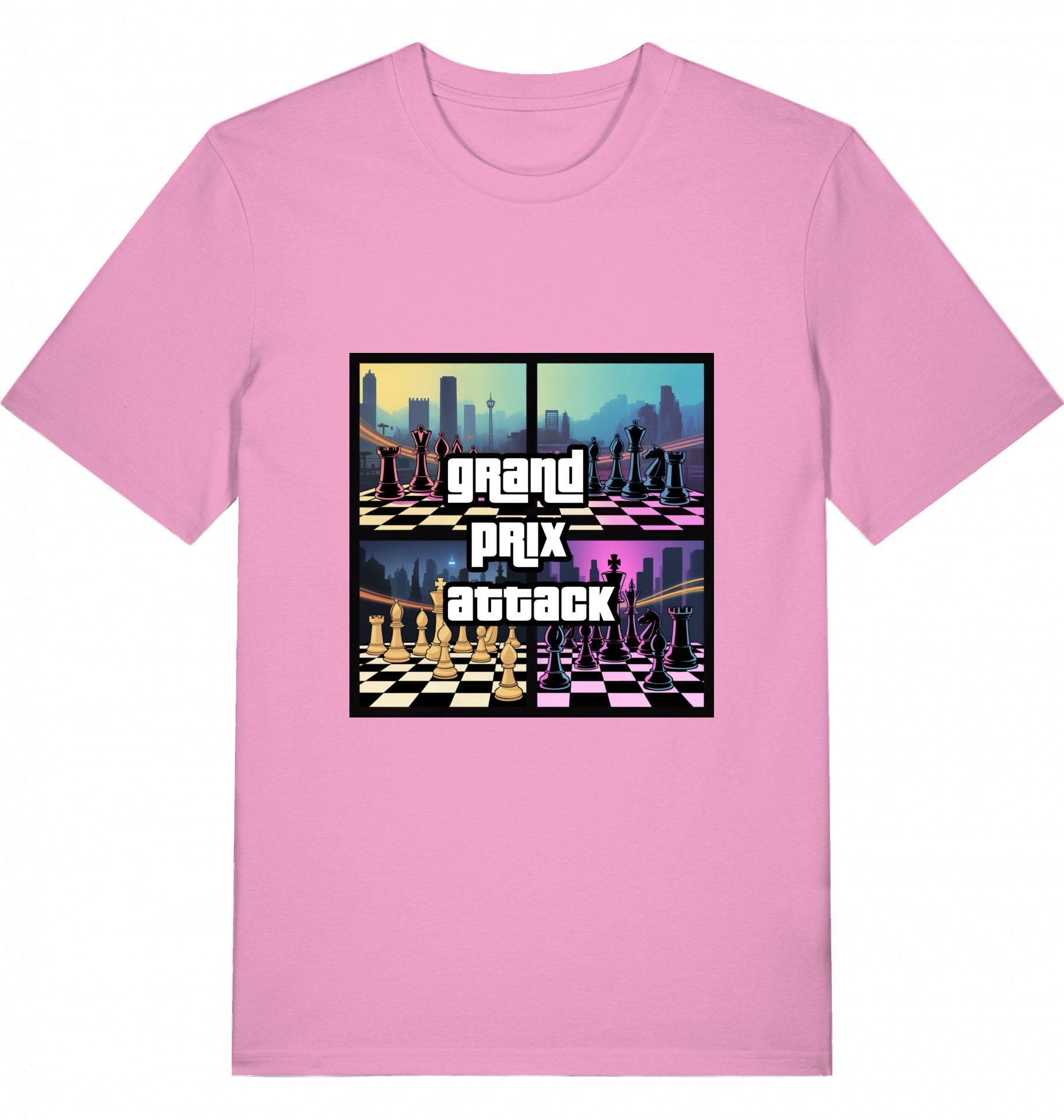 Schach T-Shirt Grand Prix Attack Chess Herren Männer Bio-Baumwolle Fairtrade