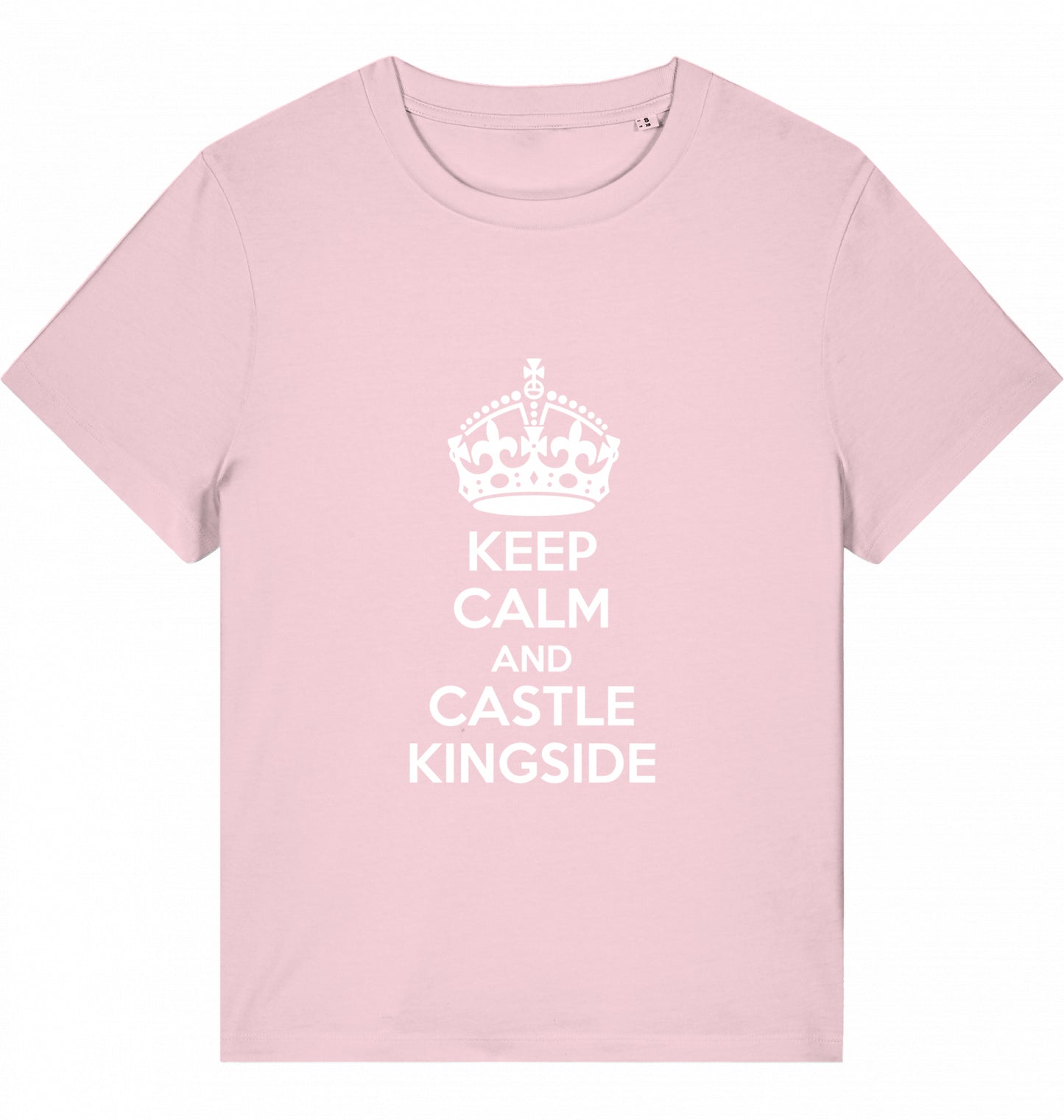 Schach Damen T-Shirt Keep Calm And Castle Kingside Bio-Baumwolle Fairtrade Chess