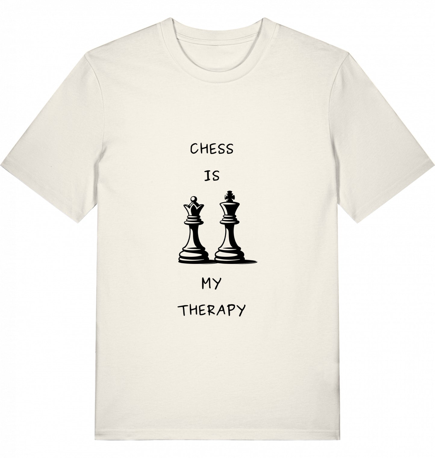 Schach T-Shirt Chess Is My Therapy Herren Männer Bio-Baumwolle Fairtrade