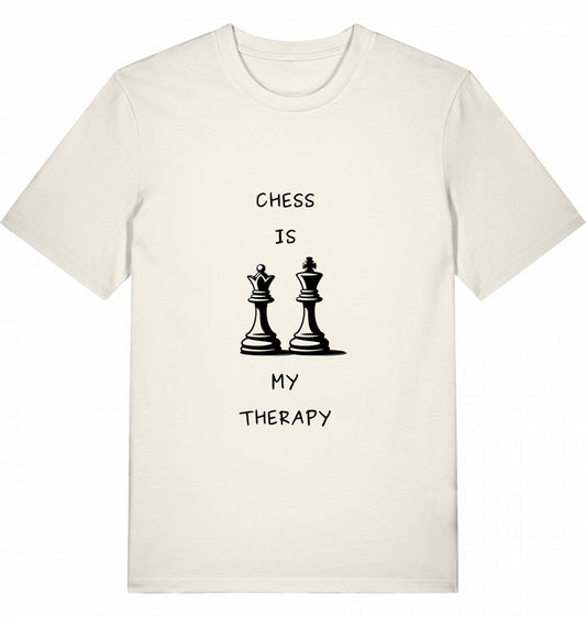 Schach T-Shirt Chess Is My Therapy Herren Männer Bio-Baumwolle Fairtrade