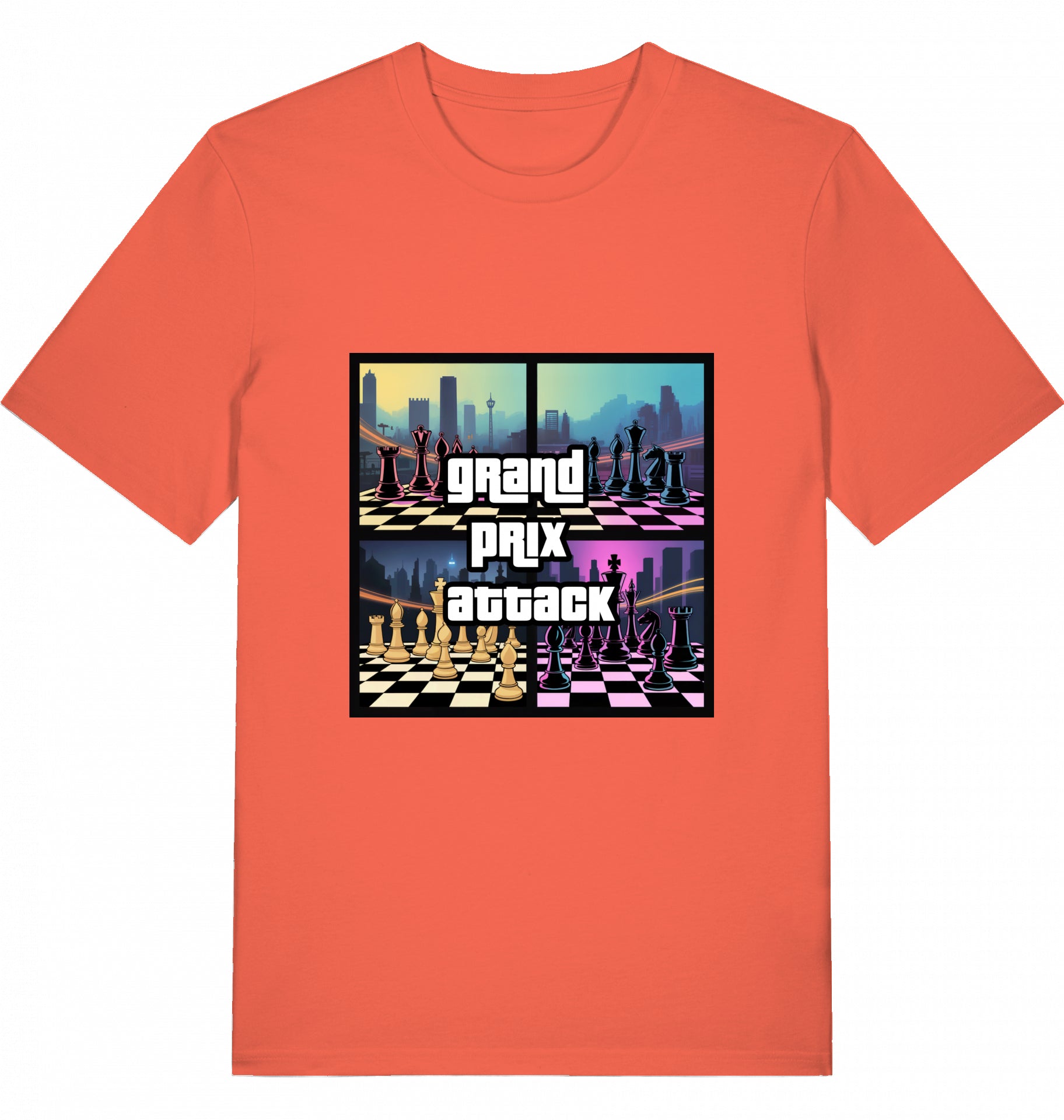 Schach T-Shirt Grand Prix Attack Chess Herren Männer Bio-Baumwolle Fairtrade