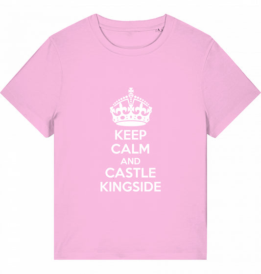Schach Damen T-Shirt Keep Calm And Castle Kingside Bio-Baumwolle Fairtrade Chess