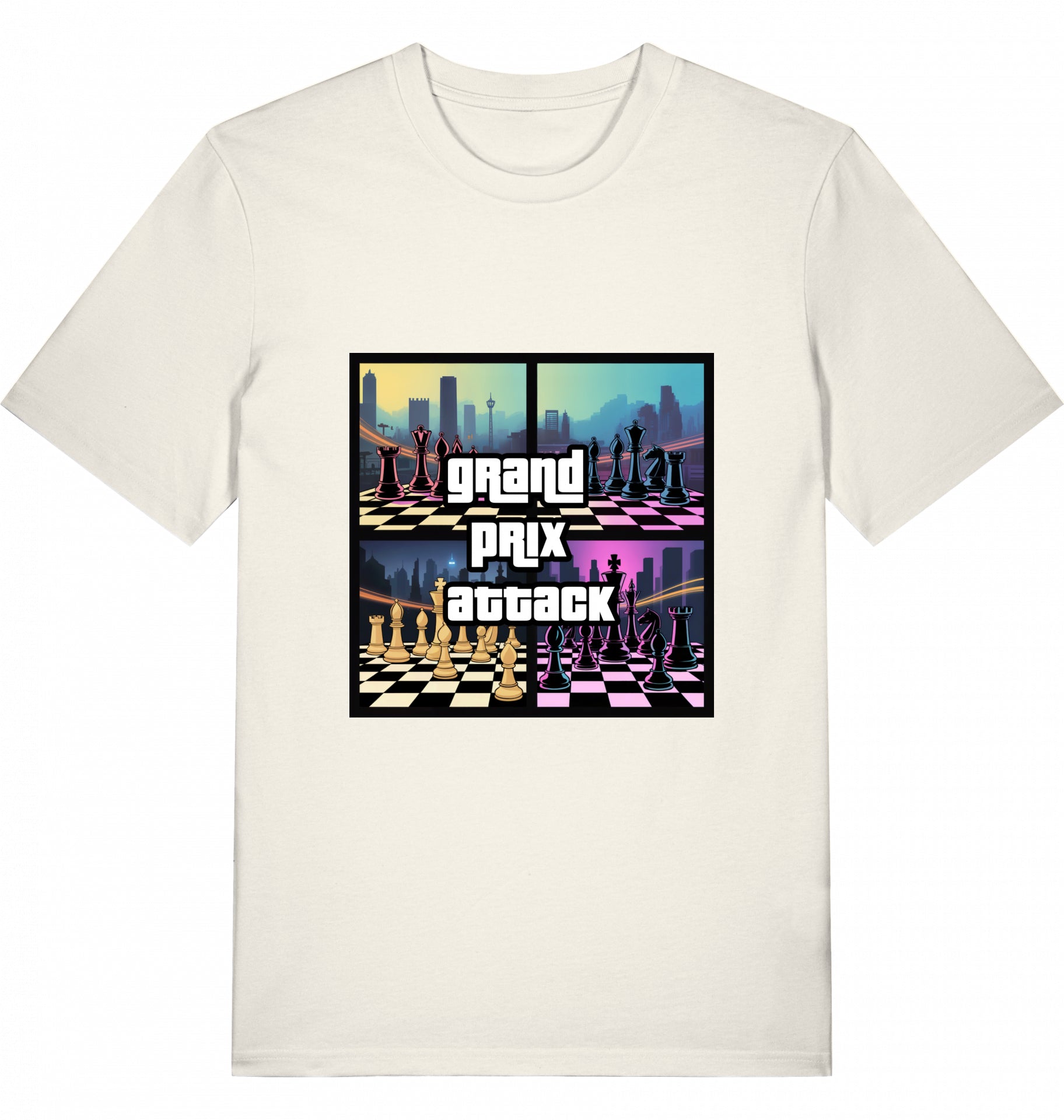 Schach T-Shirt Grand Prix Attack Chess Herren Männer Bio-Baumwolle Fairtrade