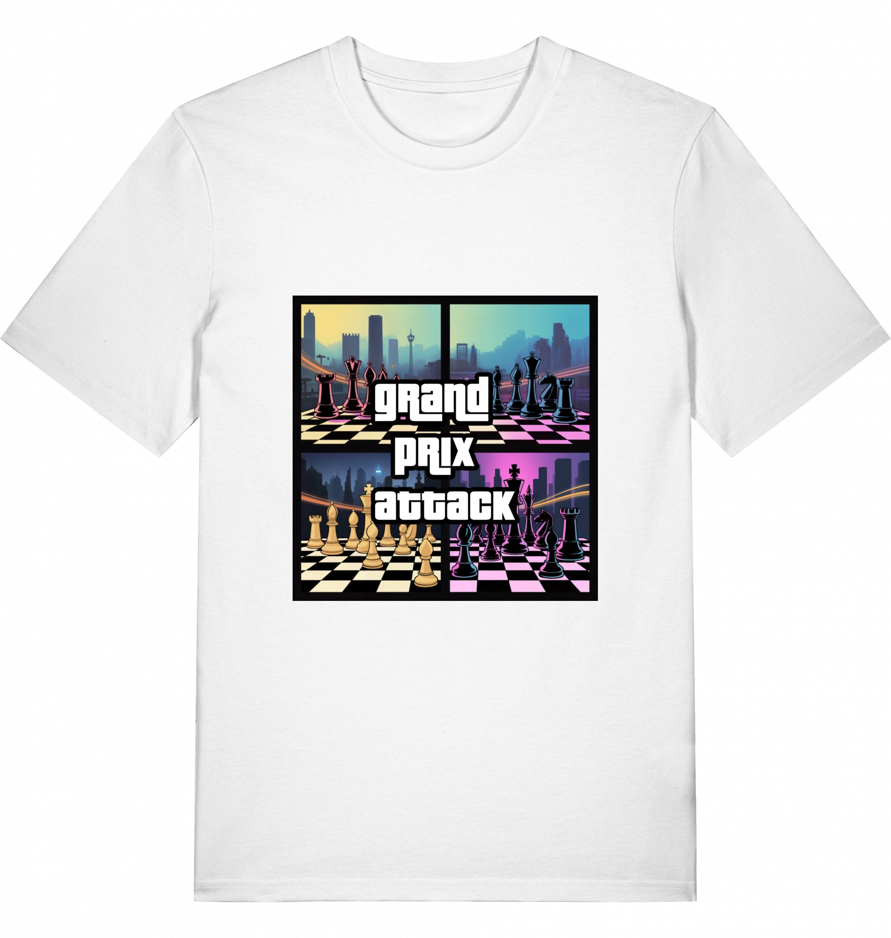 Schach T-Shirt Grand Prix Attack Chess Herren Männer Bio-Baumwolle Fairtrade