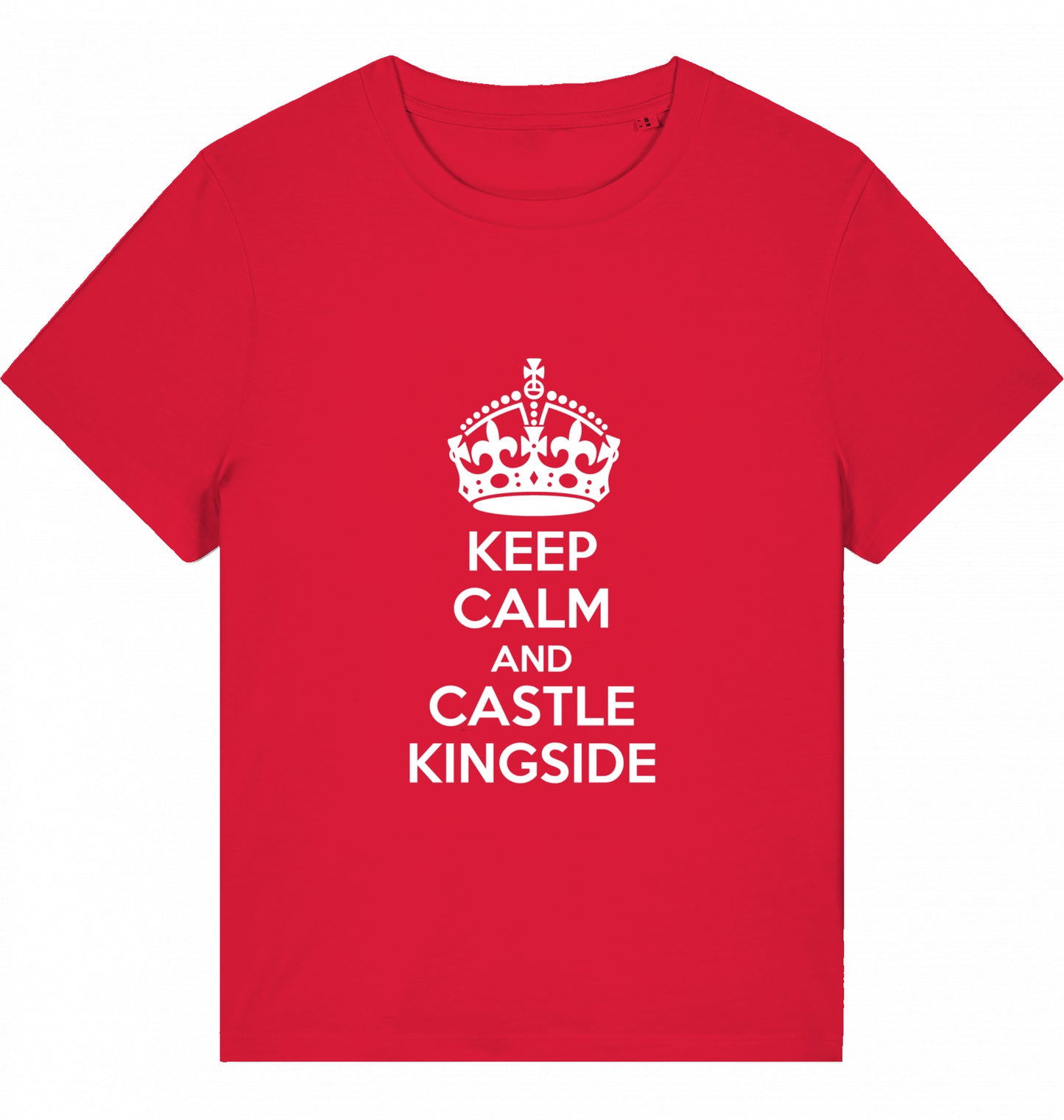 Schach Damen T-Shirt Keep Calm And Castle Kingside Bio-Baumwolle Fairtrade Chess