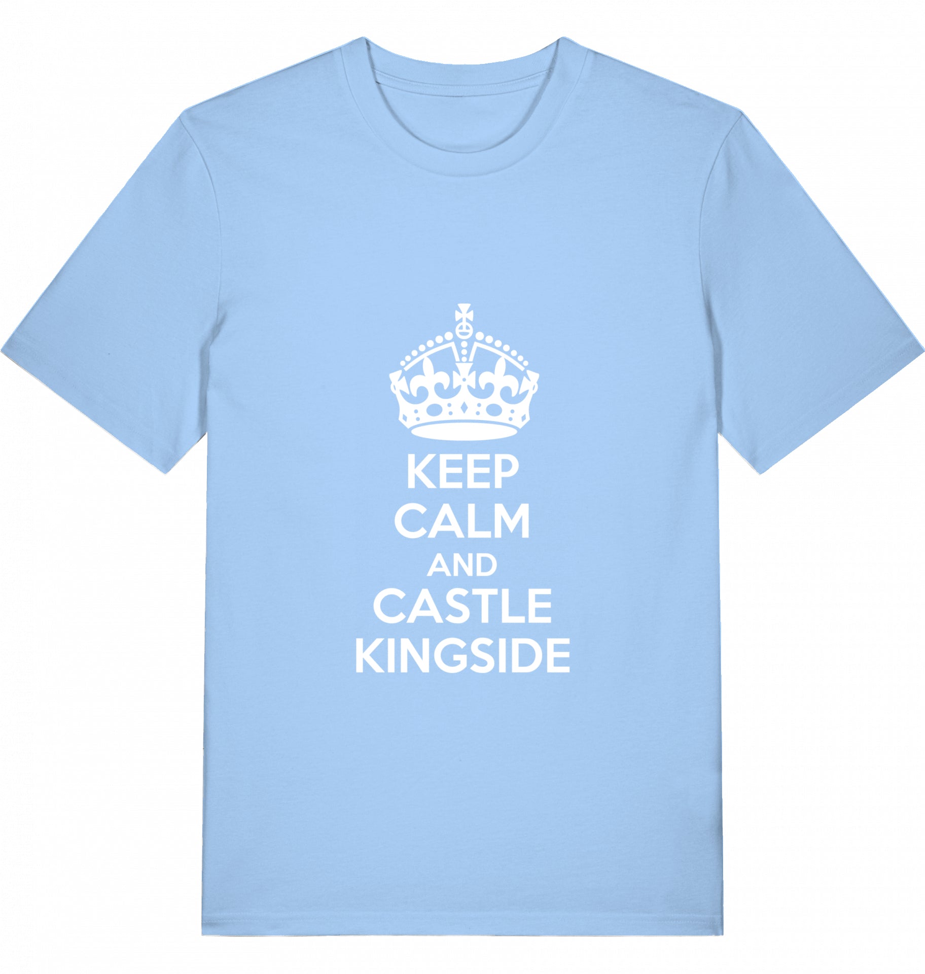 Schach T-Shirt Keep Calm And Castle Kingside Herren Männer Bio-Baumwolle Fairtrade Chess