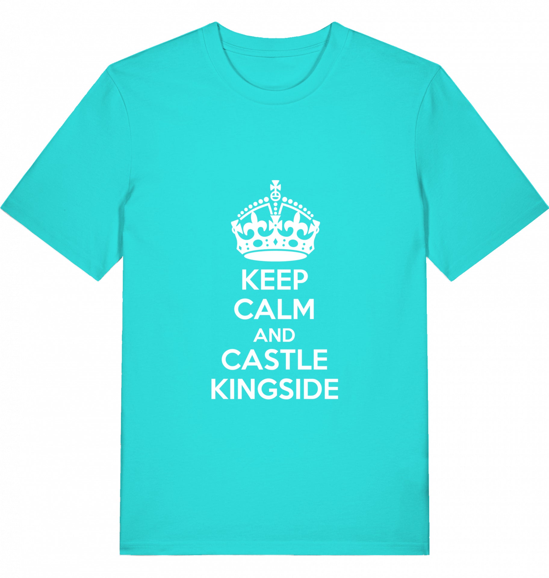 Schach T-Shirt Keep Calm And Castle Kingside Herren Männer Bio-Baumwolle Fairtrade Chess
