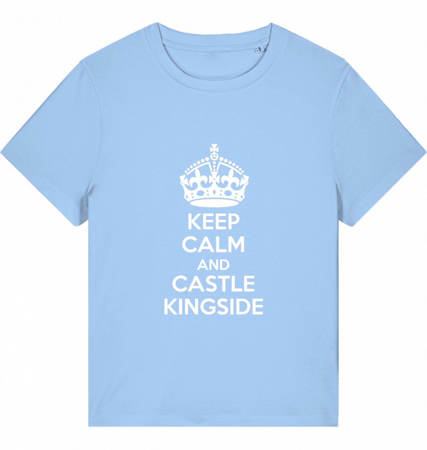 Schach Damen T-Shirt Keep Calm And Castle Kingside Bio-Baumwolle Fairtrade Chess