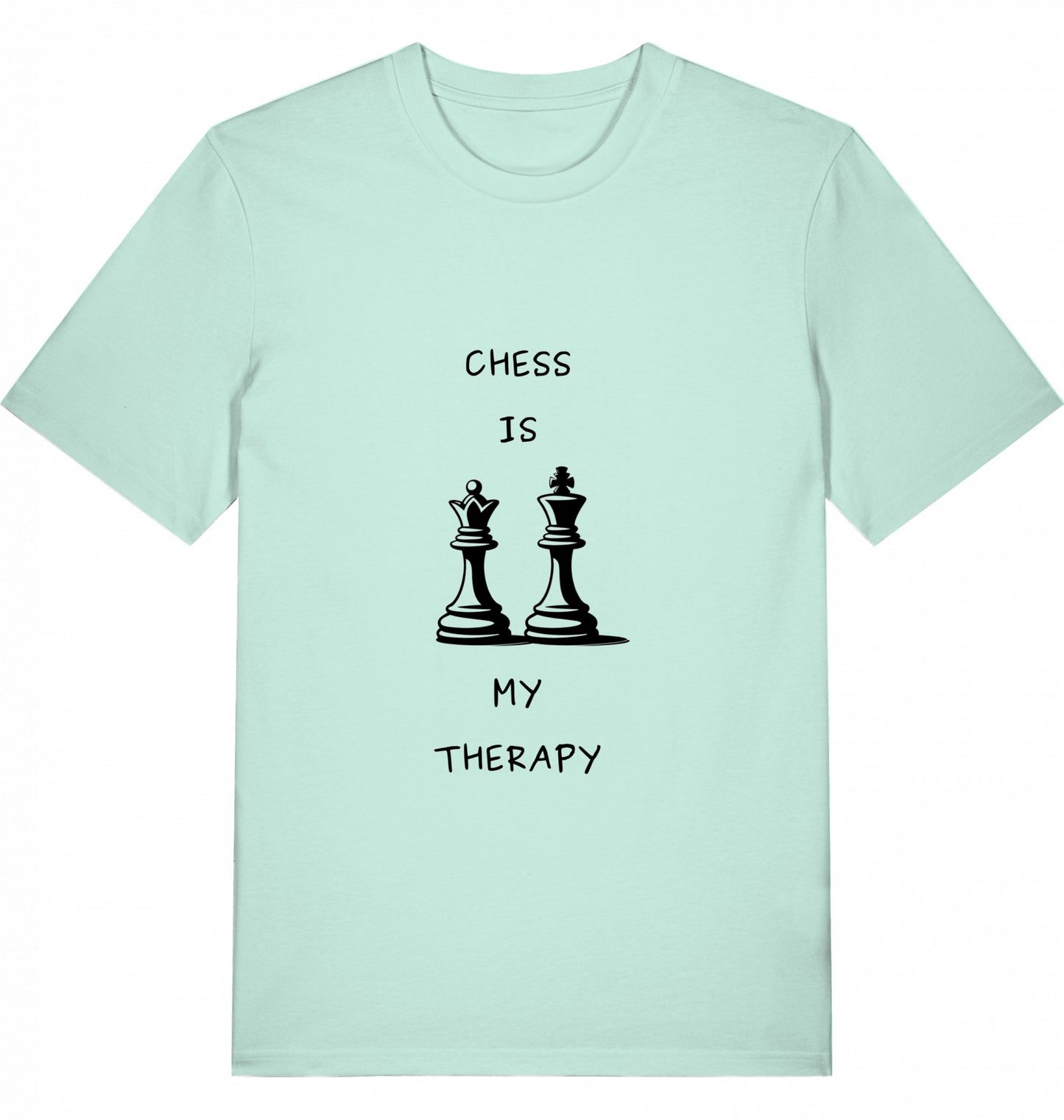 Schach T-Shirt Chess Is My Therapy Herren Männer Bio-Baumwolle Fairtrade