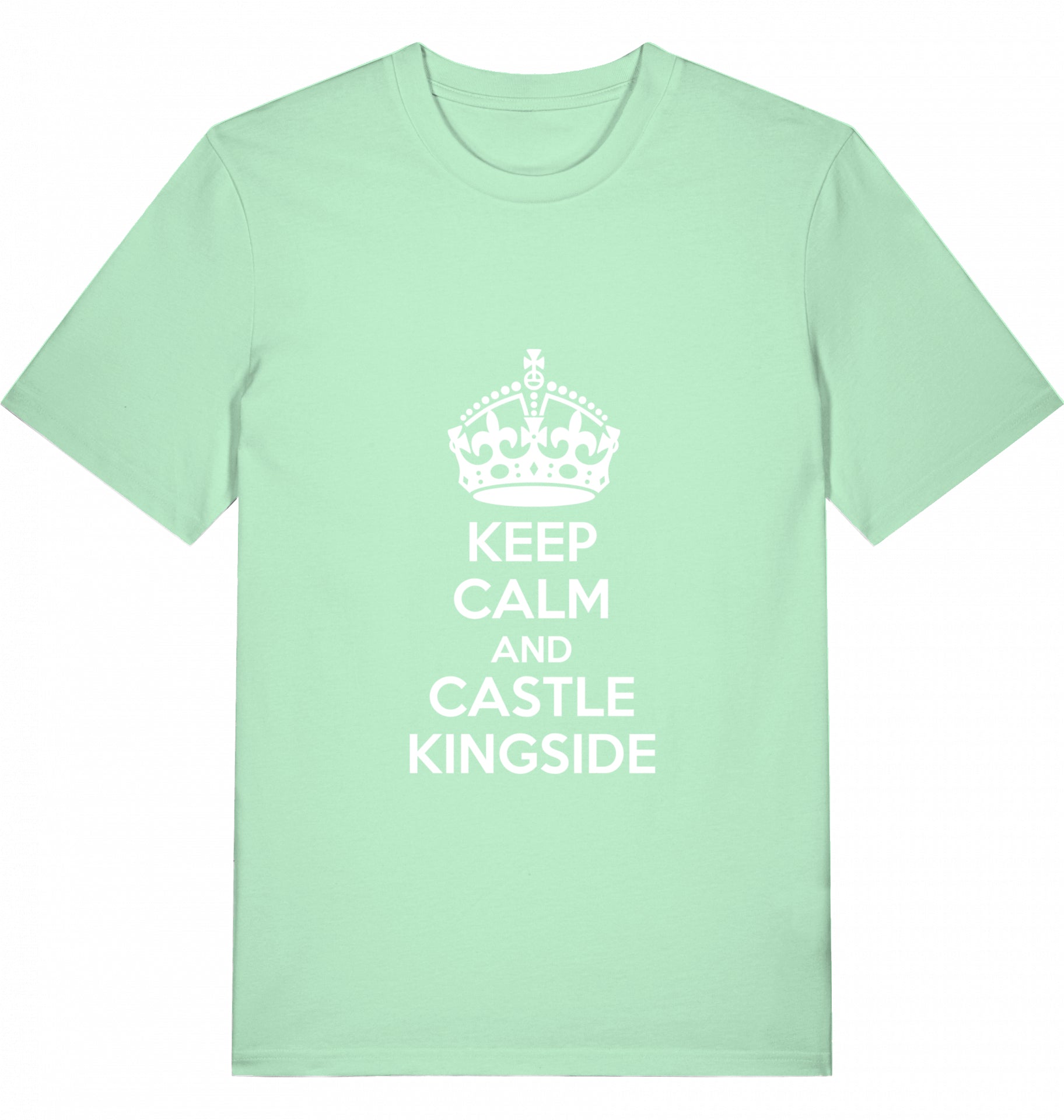 Schach T-Shirt Keep Calm And Castle Kingside Herren Männer Bio-Baumwolle Fairtrade Chess