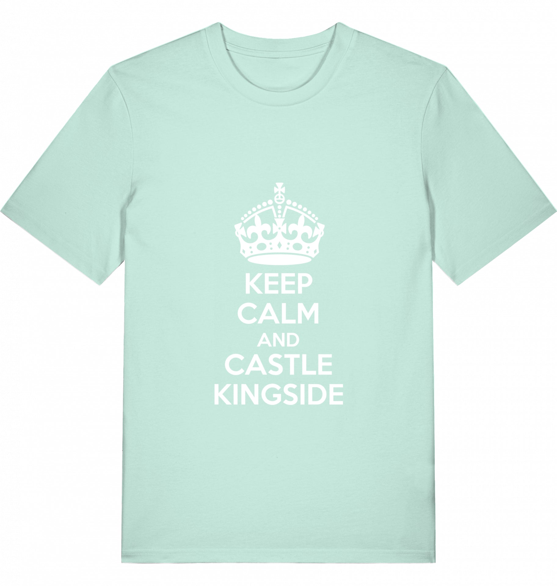 Schach T-Shirt Keep Calm And Castle Kingside Herren Männer Bio-Baumwolle Fairtrade Chess