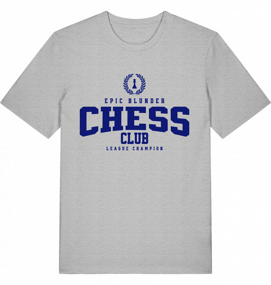 Chess T-Shirt Epic Blunder Chess Club Grey Blue