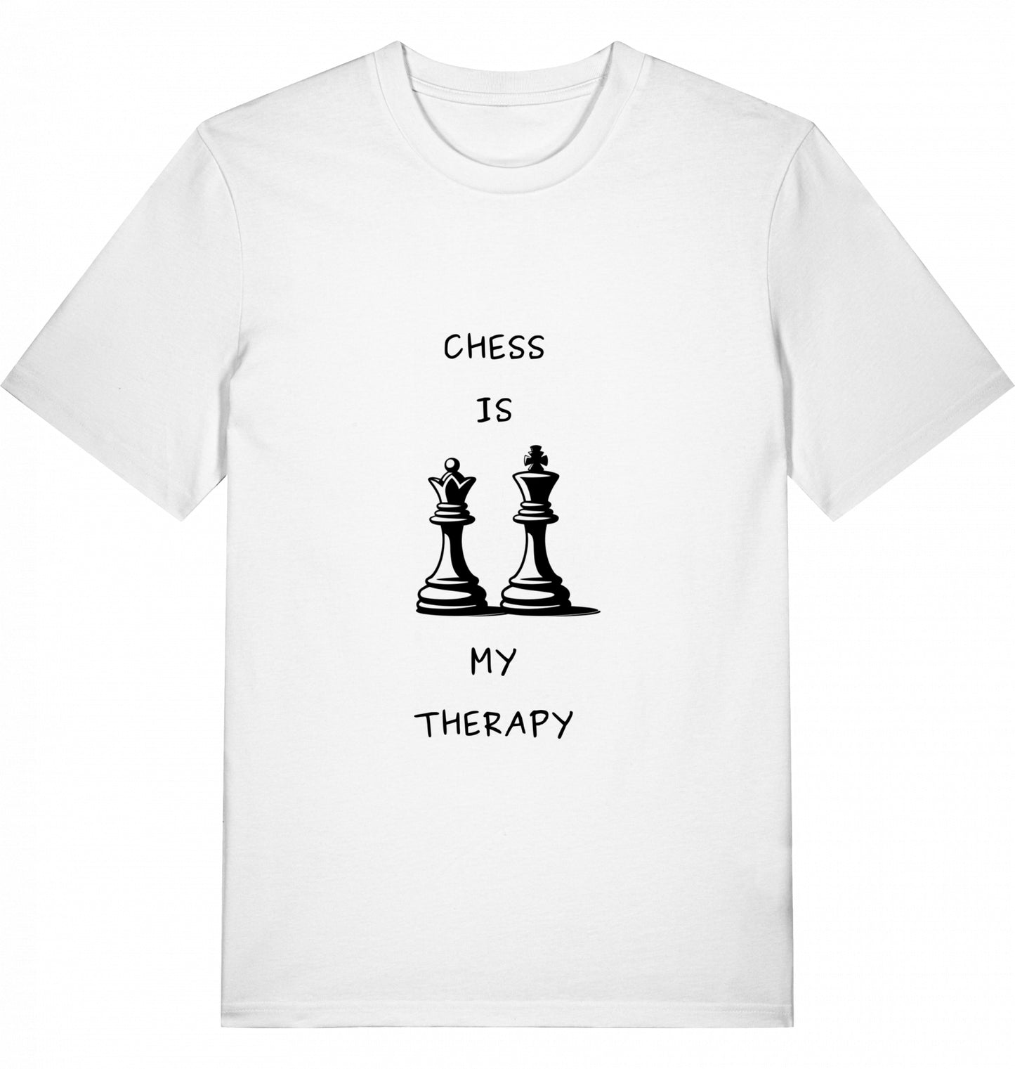 Schach T-Shirt Chess Is My Therapy Herren Männer Bio-Baumwolle Fairtrade
