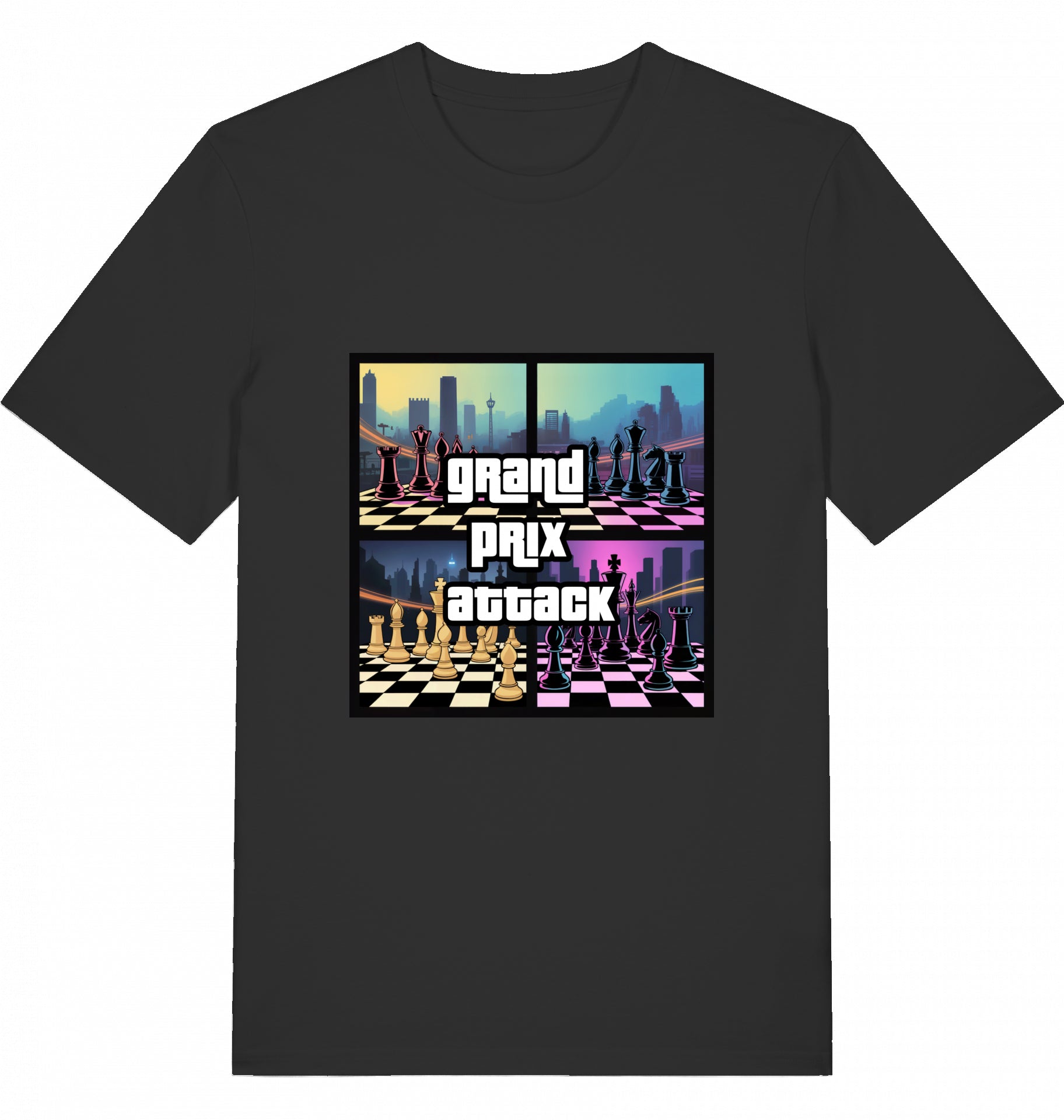 Schach T-Shirt Grand Prix Attack Chess Herren Männer Bio-Baumwolle Fairtrade