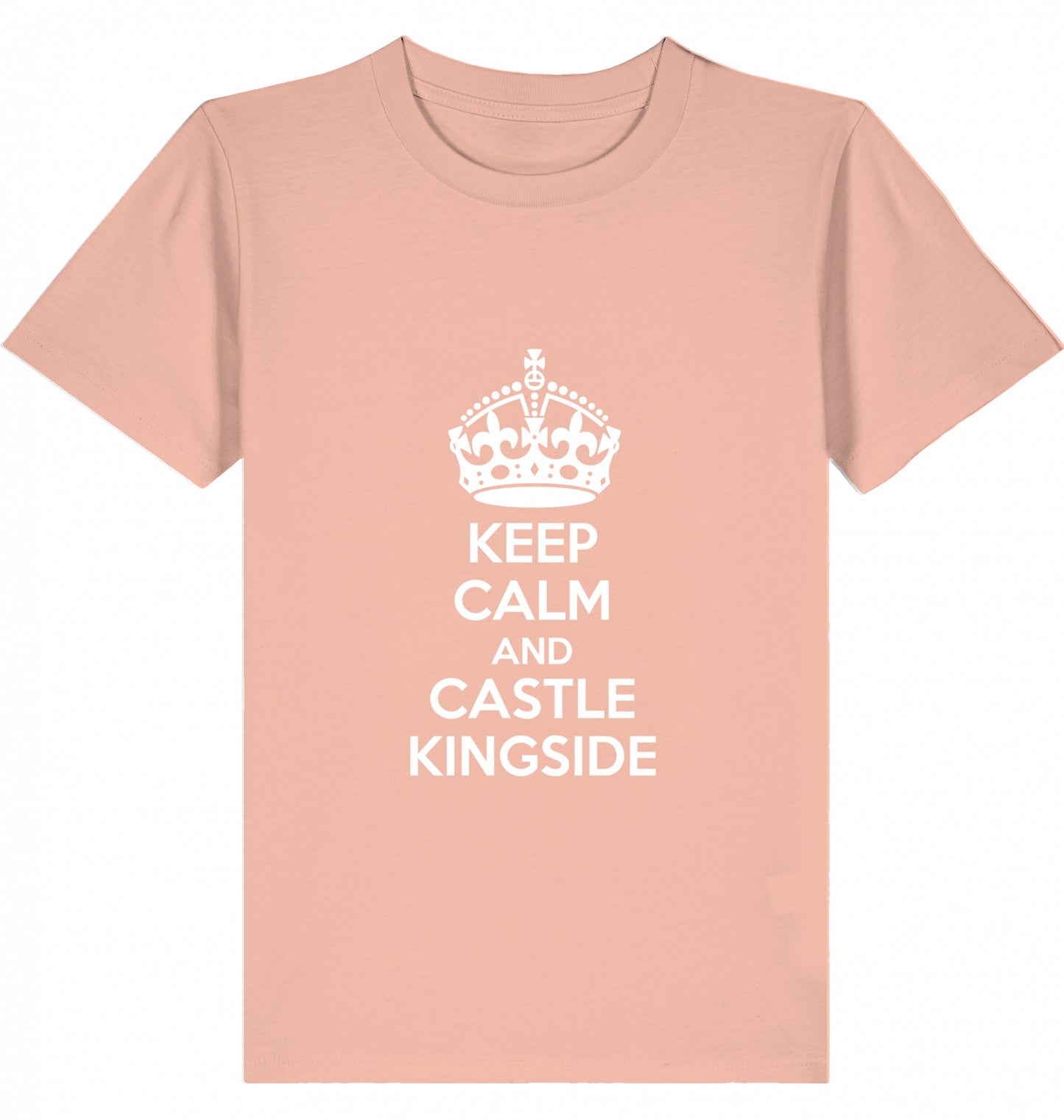 Schach Kinder T-Shirt Keep Calm And Castle Kingside Kids Chess Bio-Baumwolle Fairtrade