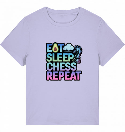 Damen T-Shirt Eat Sleep Chess Repeat