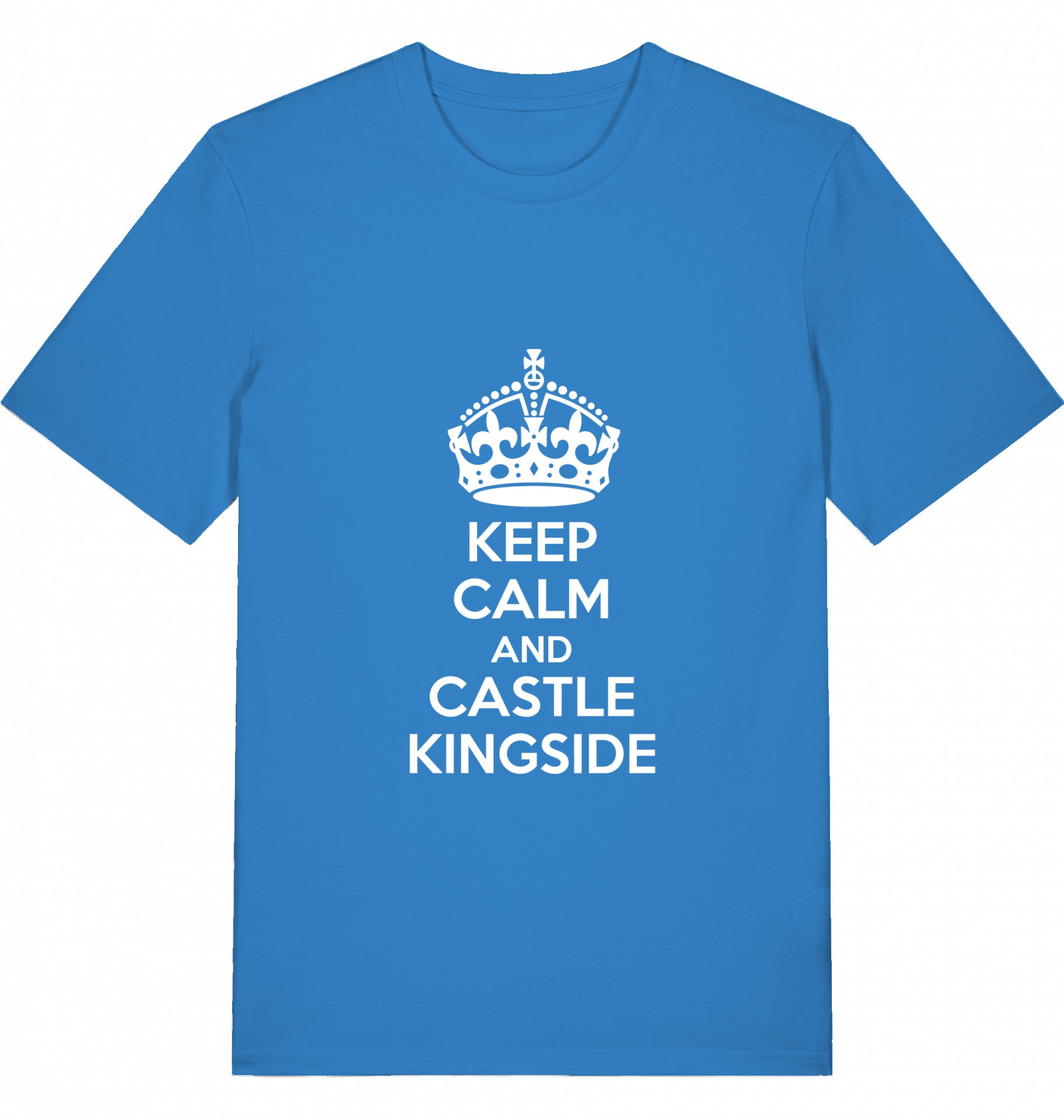 Schach T-Shirt Keep Calm And Castle Kingside Herren Männer Bio-Baumwolle Fairtrade Chess