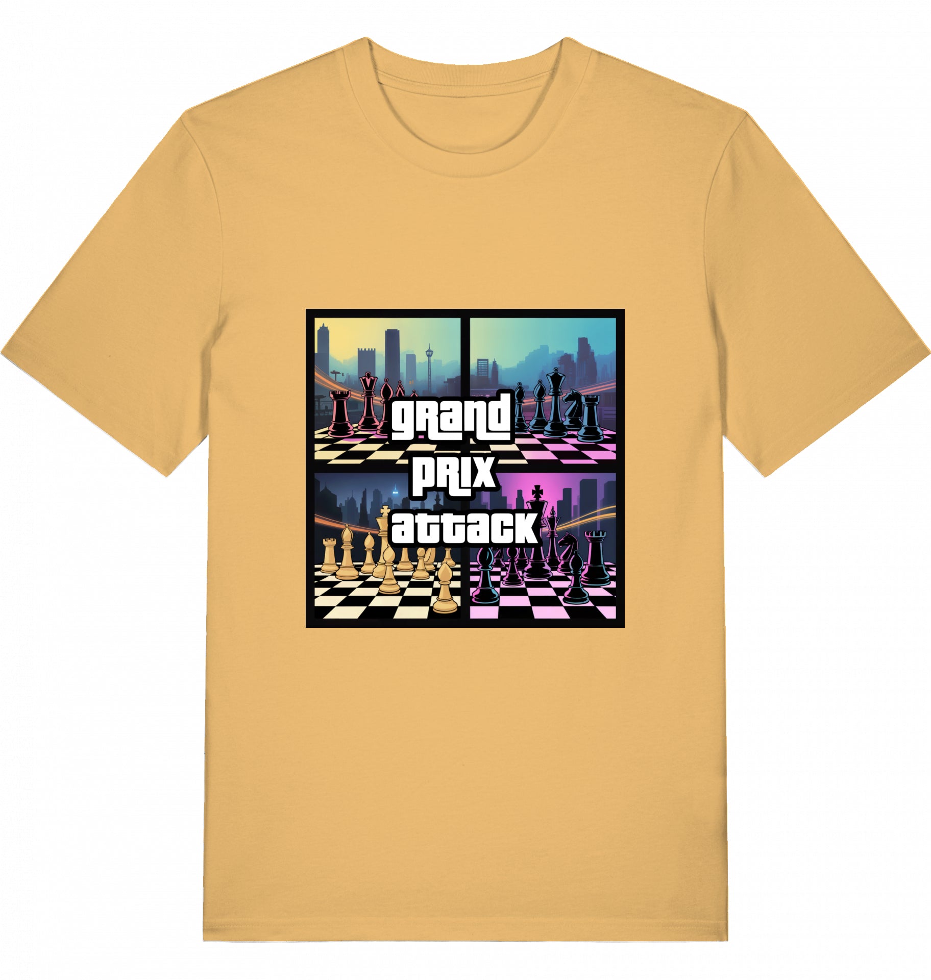 Schach T-Shirt Grand Prix Attack Chess Herren Männer Bio-Baumwolle Fairtrade