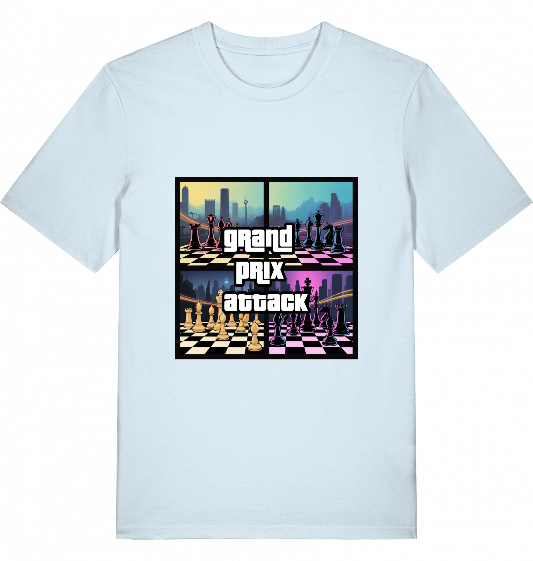 Schach T-Shirt Grand Prix Attack Chess Herren Männer Bio-Baumwolle Fairtrade