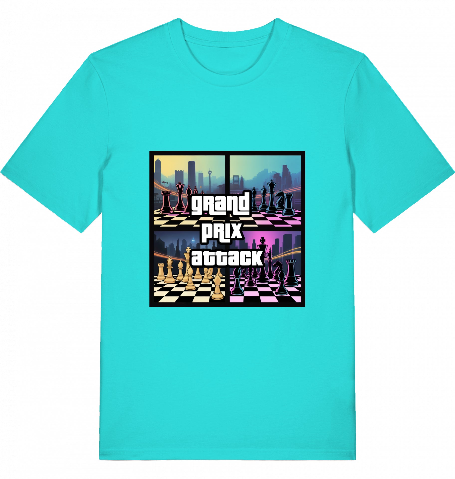 Schach T-Shirt Grand Prix Attack Chess Herren Männer Bio-Baumwolle Fairtrade