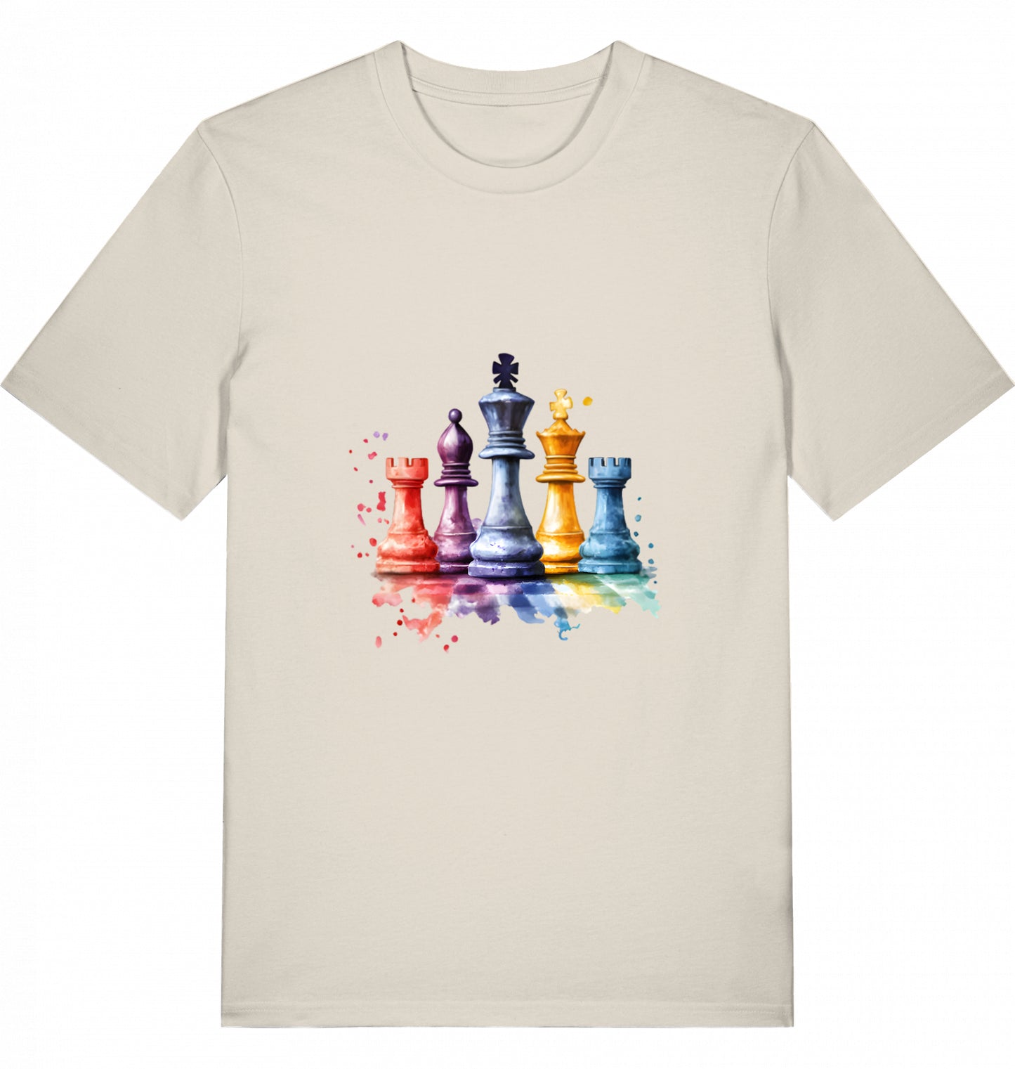T-Shirt Aquarell Schach Figuren