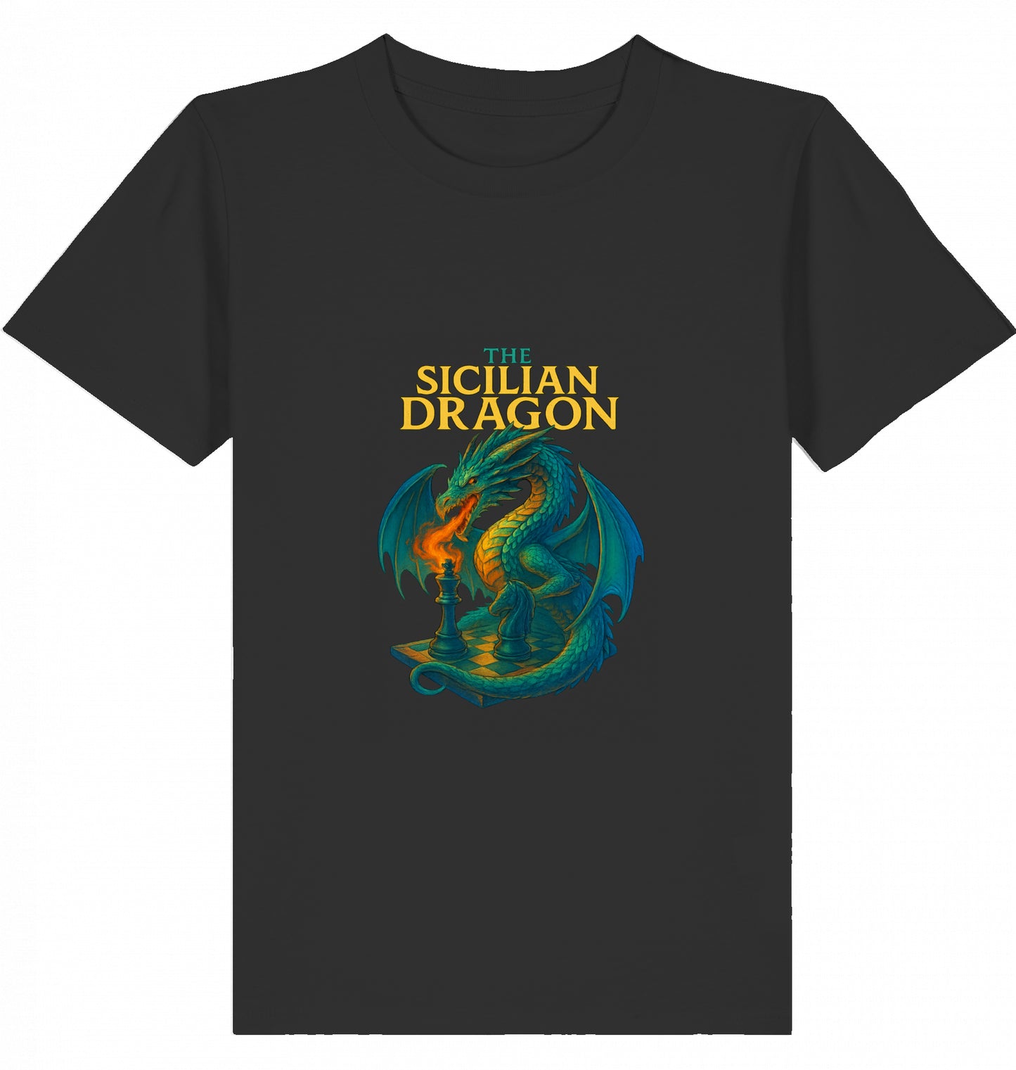 Kids  Kinder Schach T-Shirt Sicilian Dragon