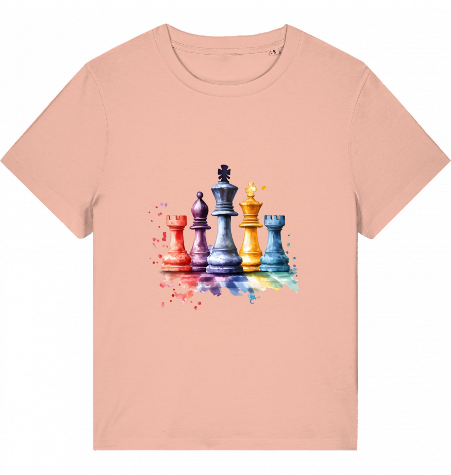 Damen T-Shirt Aquarell Schach Figuren
