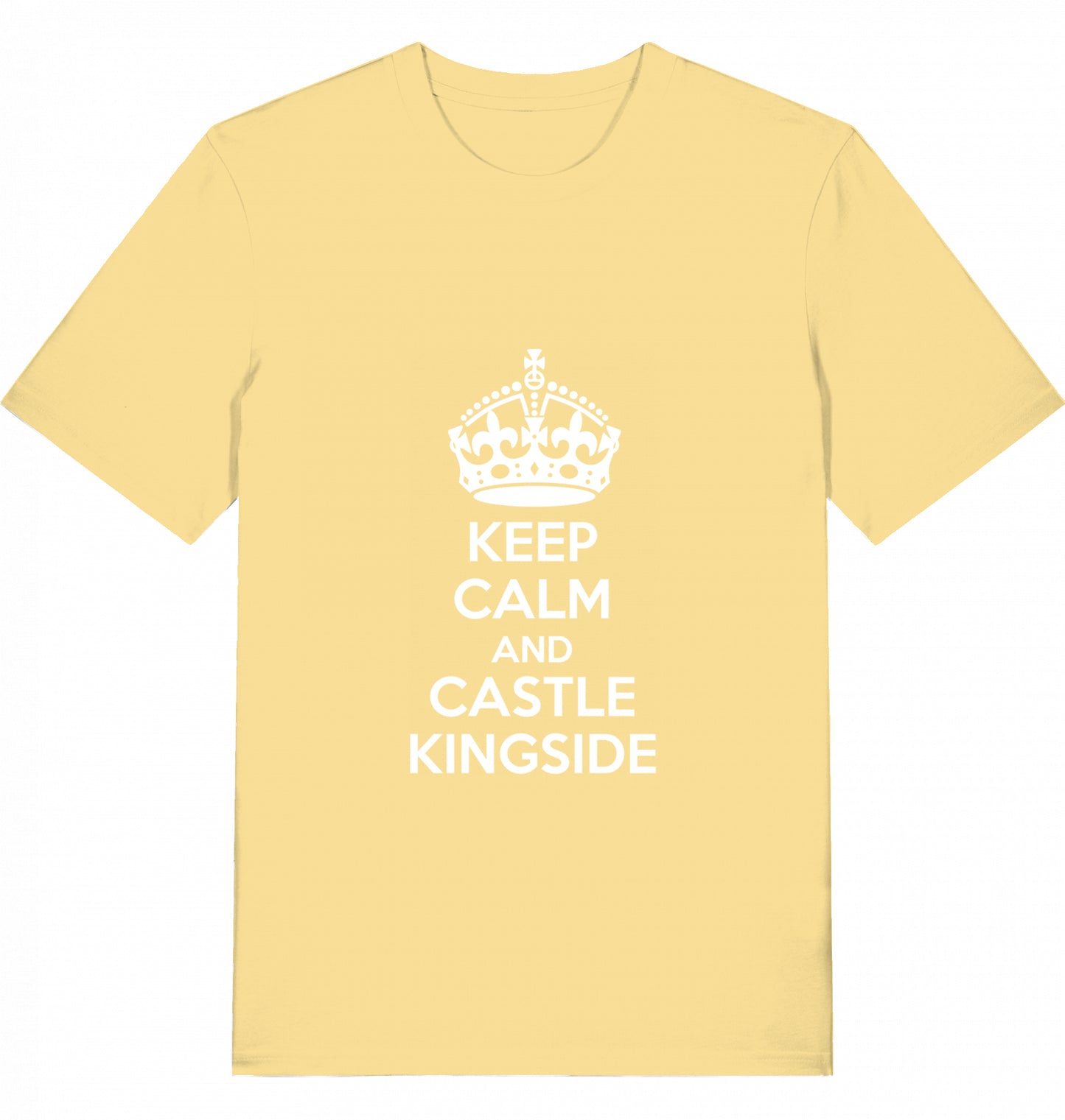 Schach T-Shirt Keep Calm And Castle Kingside Herren Männer Bio-Baumwolle Fairtrade Chess