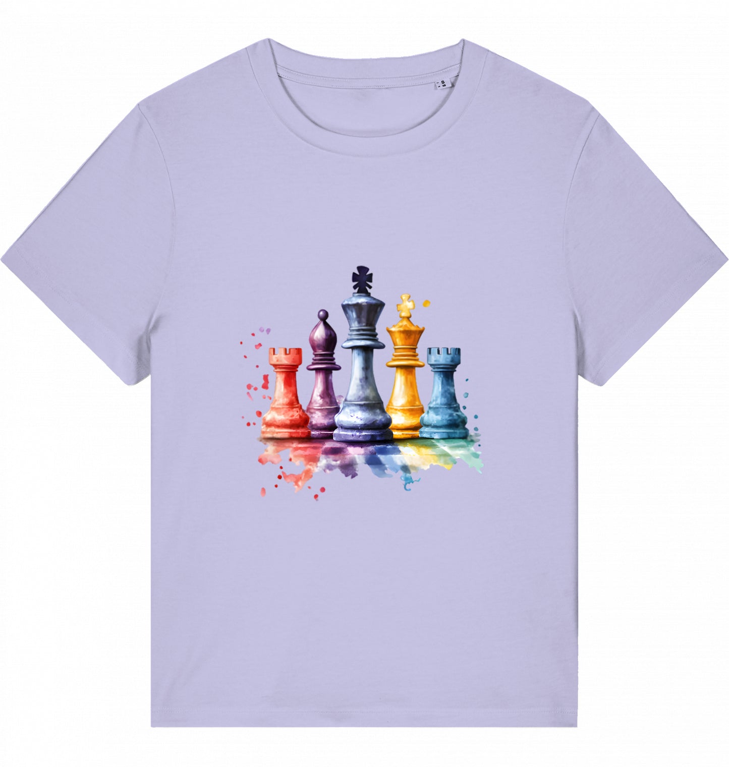 Damen T-Shirt Aquarell Schach Figuren