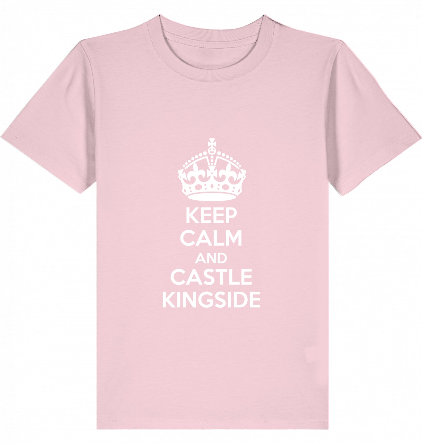 Schach Kinder T-Shirt Keep Calm And Castle Kingside Kids Chess Bio-Baumwolle Fairtrade