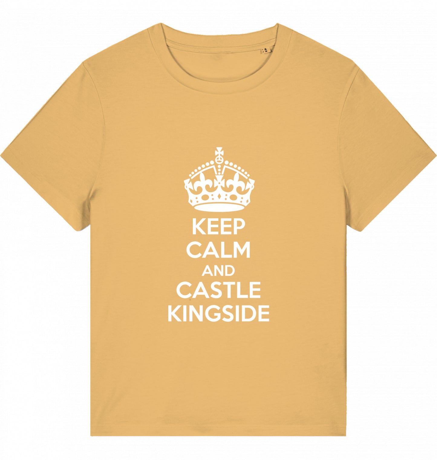 Schach Damen T-Shirt Keep Calm And Castle Kingside Bio-Baumwolle Fairtrade Chess