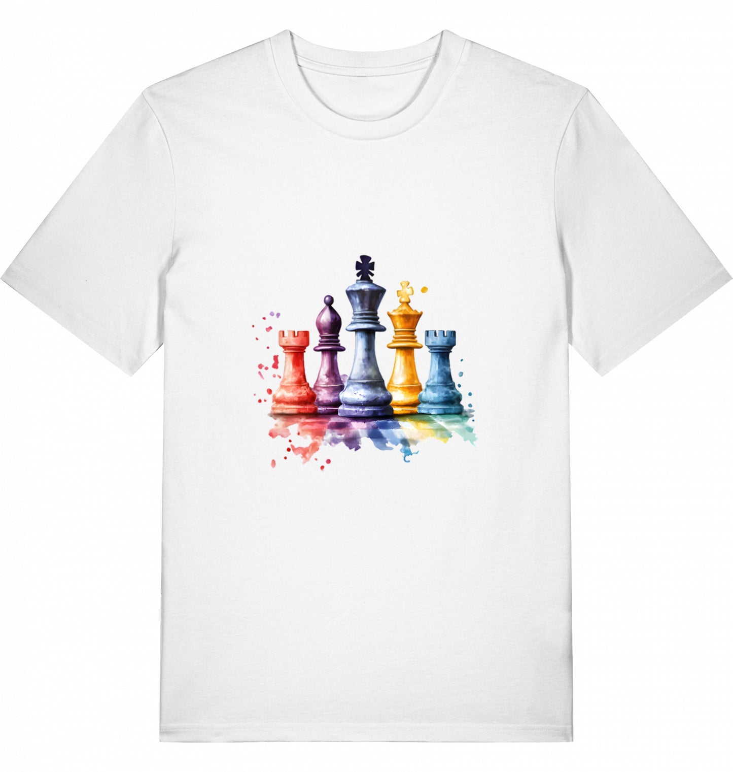 T-Shirt Aquarell Schach Figuren