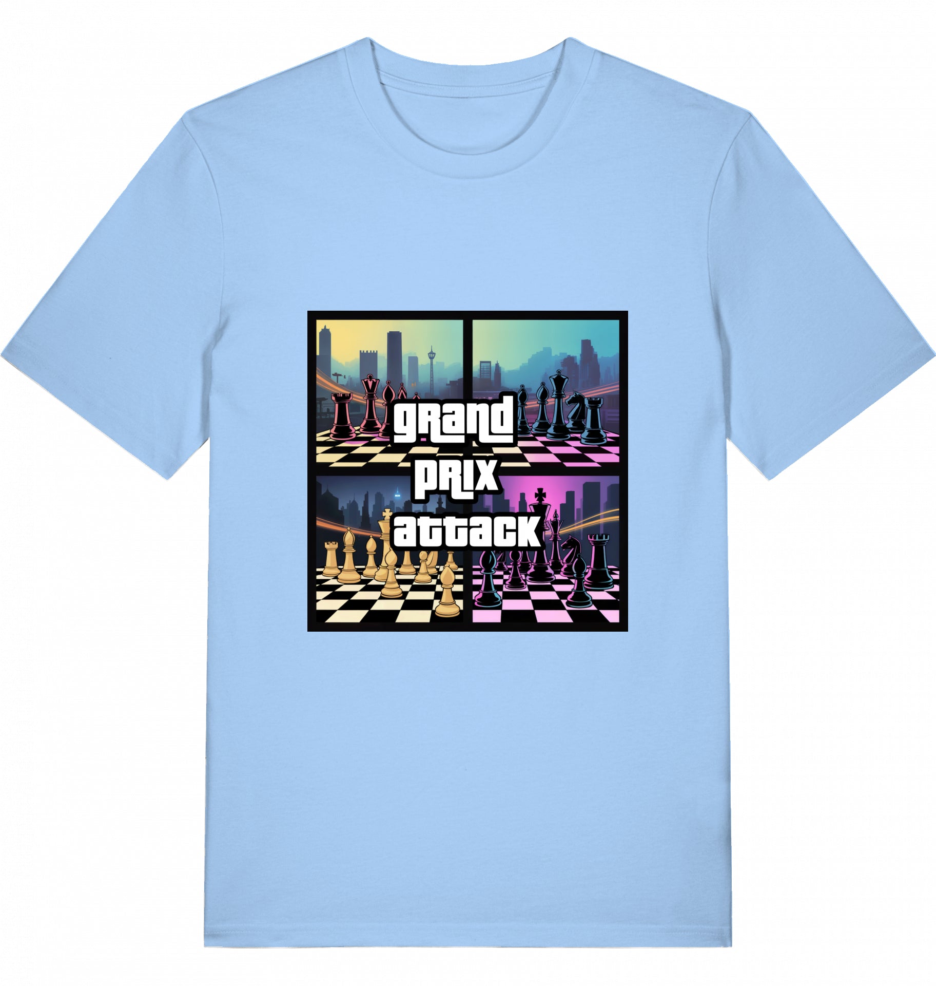 Schach T-Shirt Grand Prix Attack Chess Herren Männer Bio-Baumwolle Fairtrade