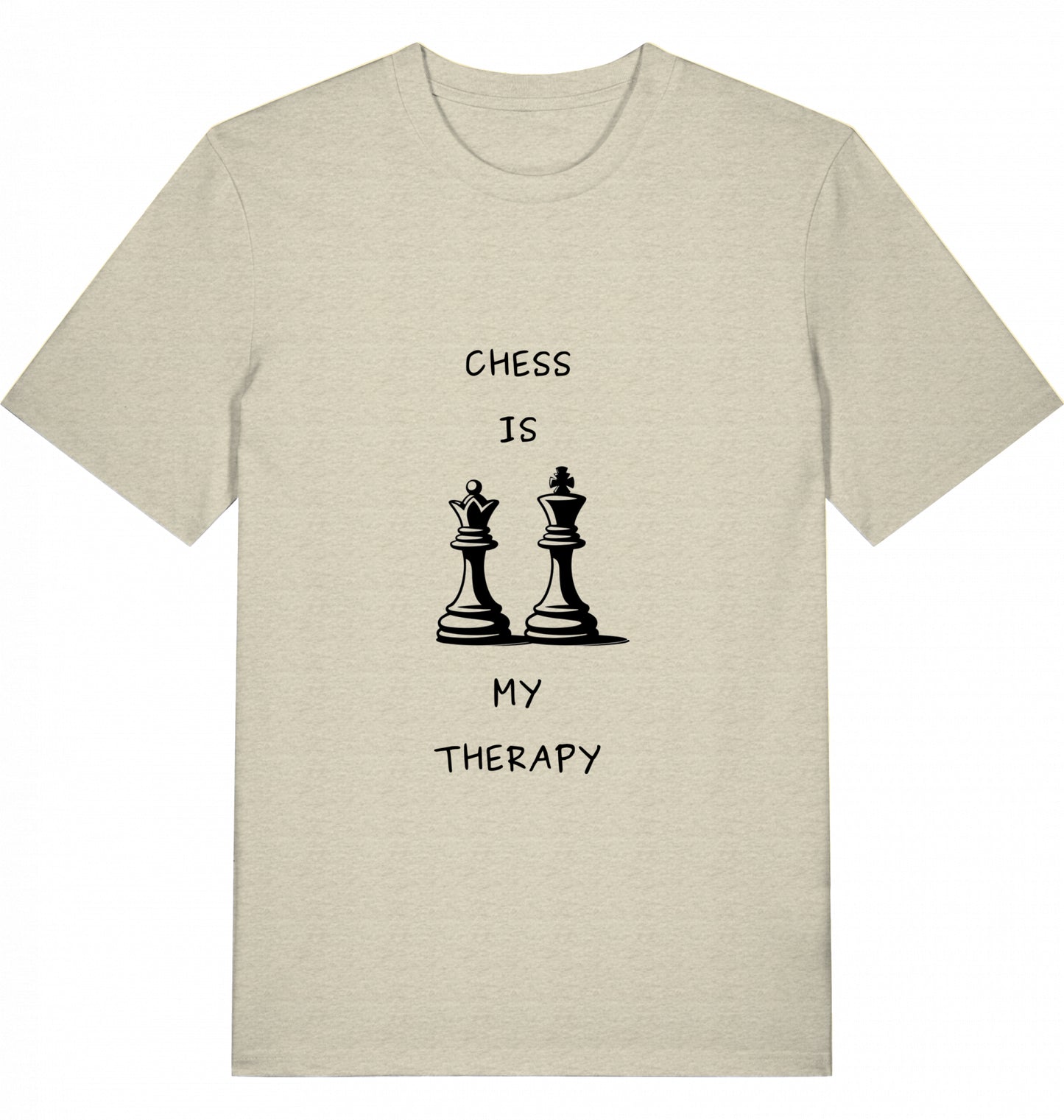 Schach T-Shirt Chess Is My Therapy Herren Männer Bio-Baumwolle Fairtrade