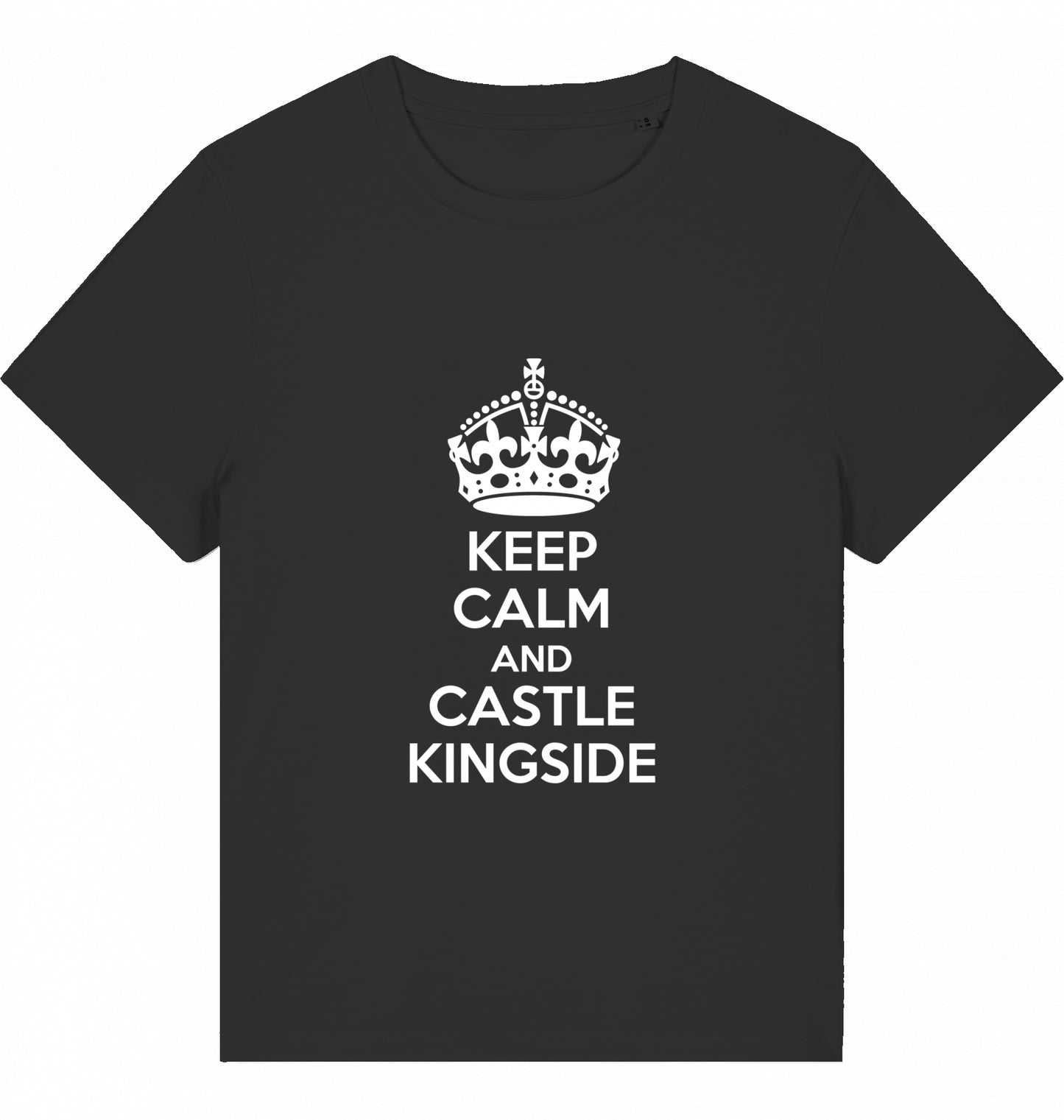 Schach Damen T-Shirt Keep Calm And Castle Kingside Bio-Baumwolle Fairtrade Chess