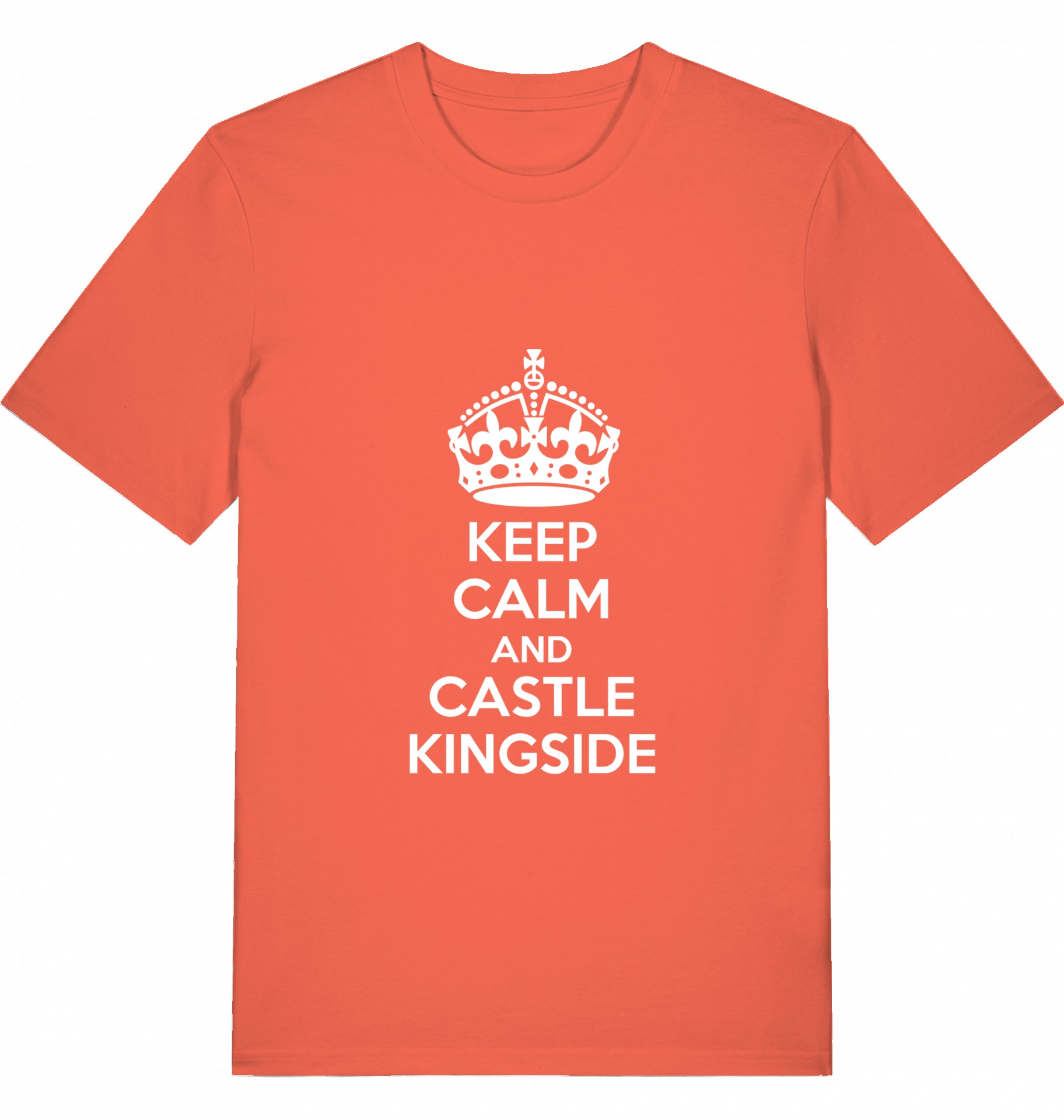Schach T-Shirt Keep Calm And Castle Kingside Herren Männer Bio-Baumwolle Fairtrade Chess