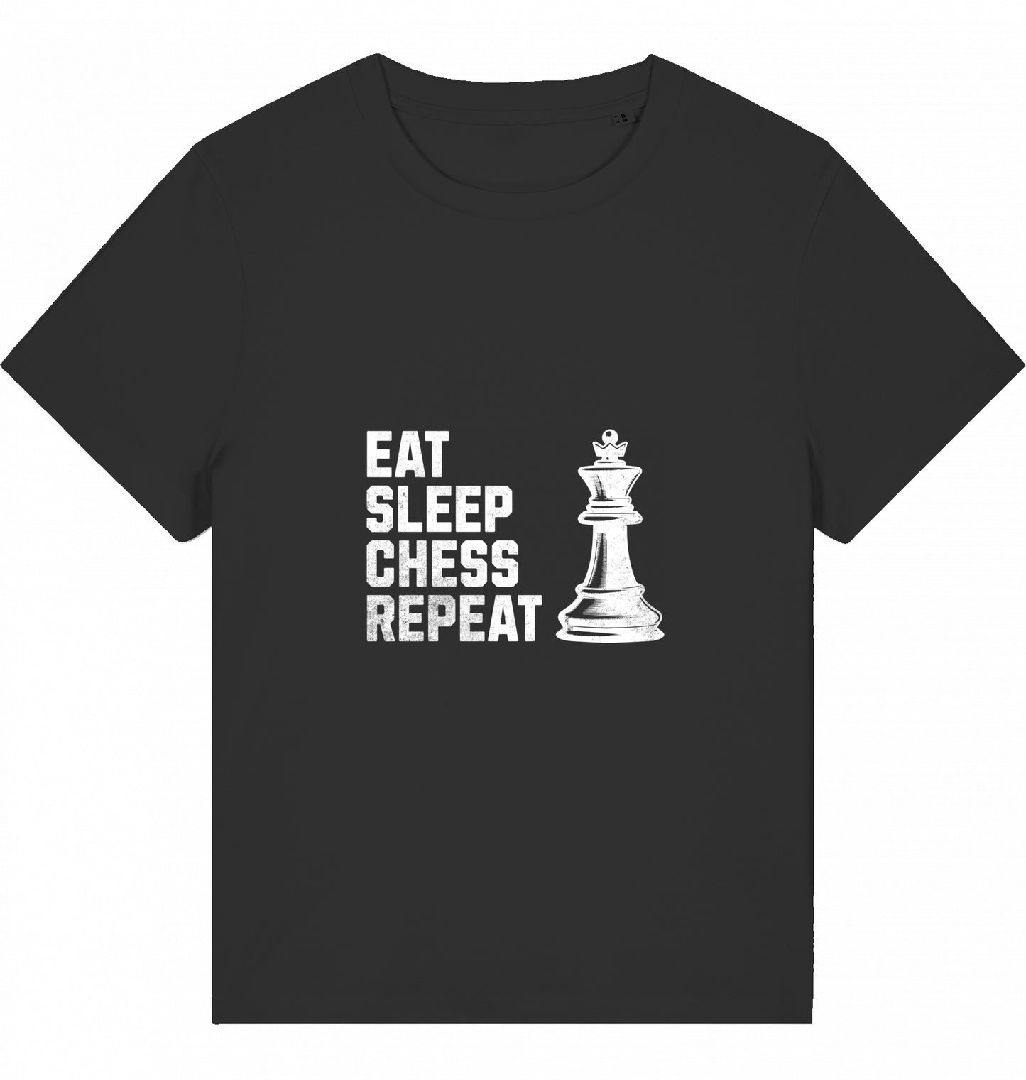 Damen Schach T-Shirt Eat Sleep Chess Repeat