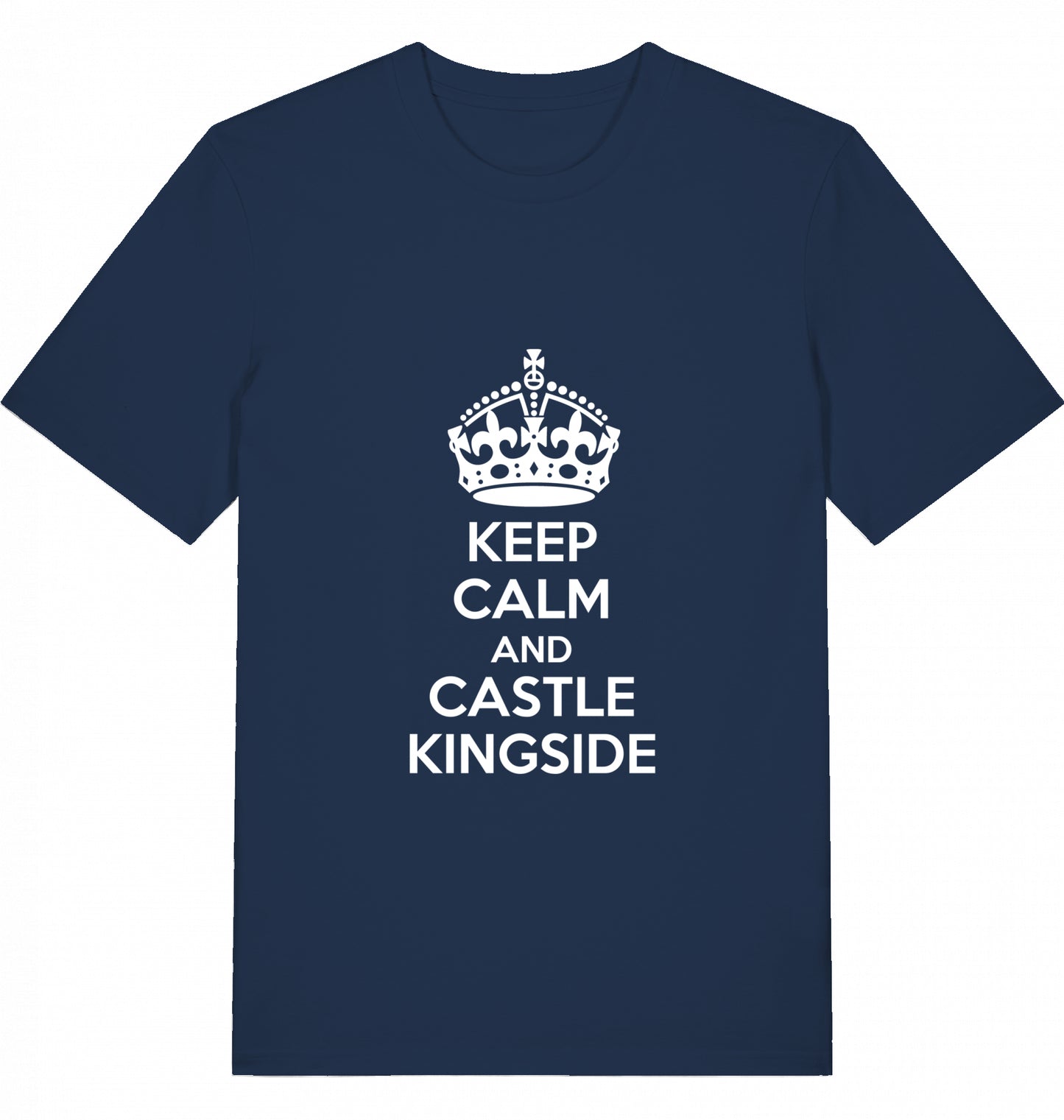 Schach T-Shirt Keep Calm And Castle Kingside Herren Männer Bio-Baumwolle Fairtrade Chess