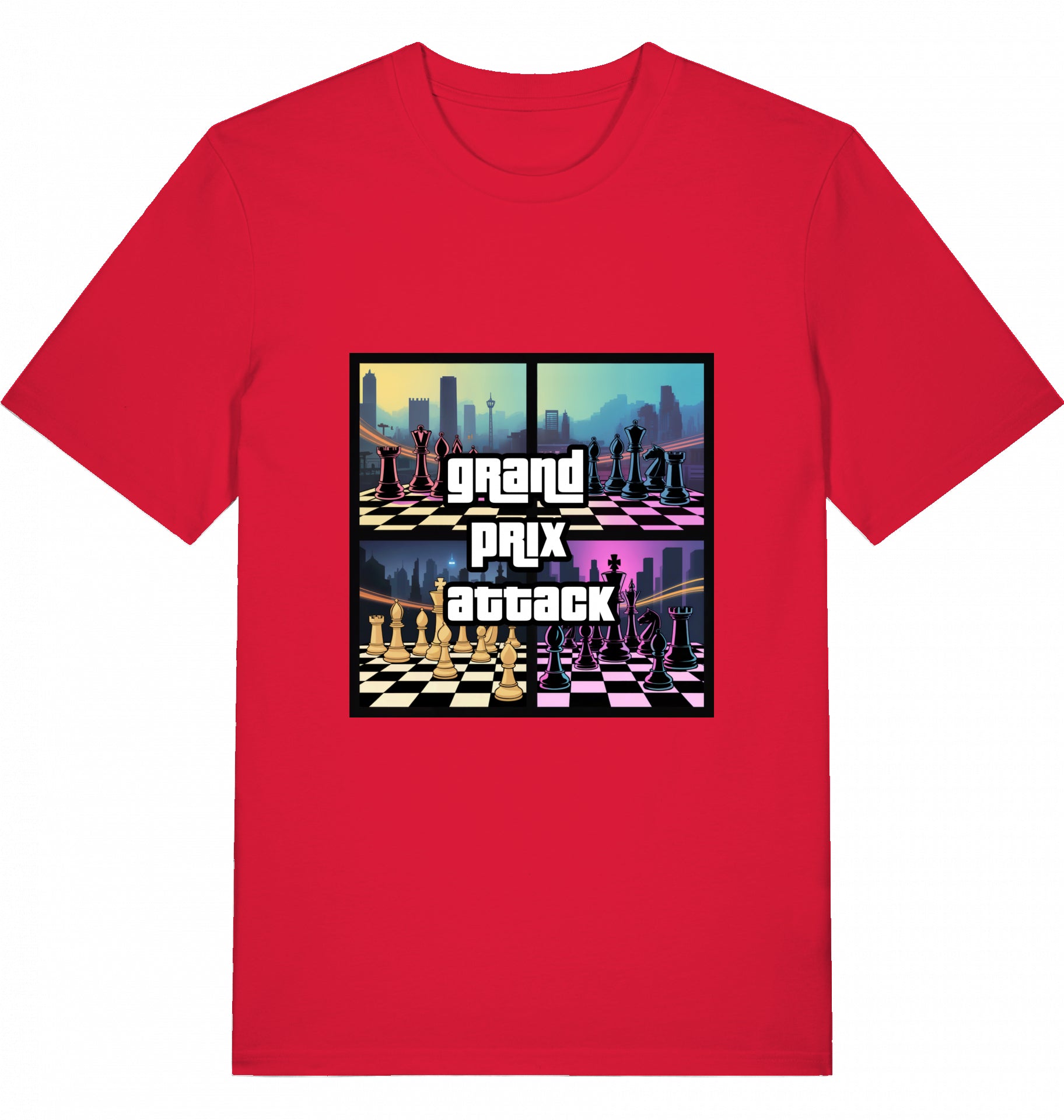 Schach T-Shirt Grand Prix Attack Chess Herren Männer Bio-Baumwolle Fairtrade