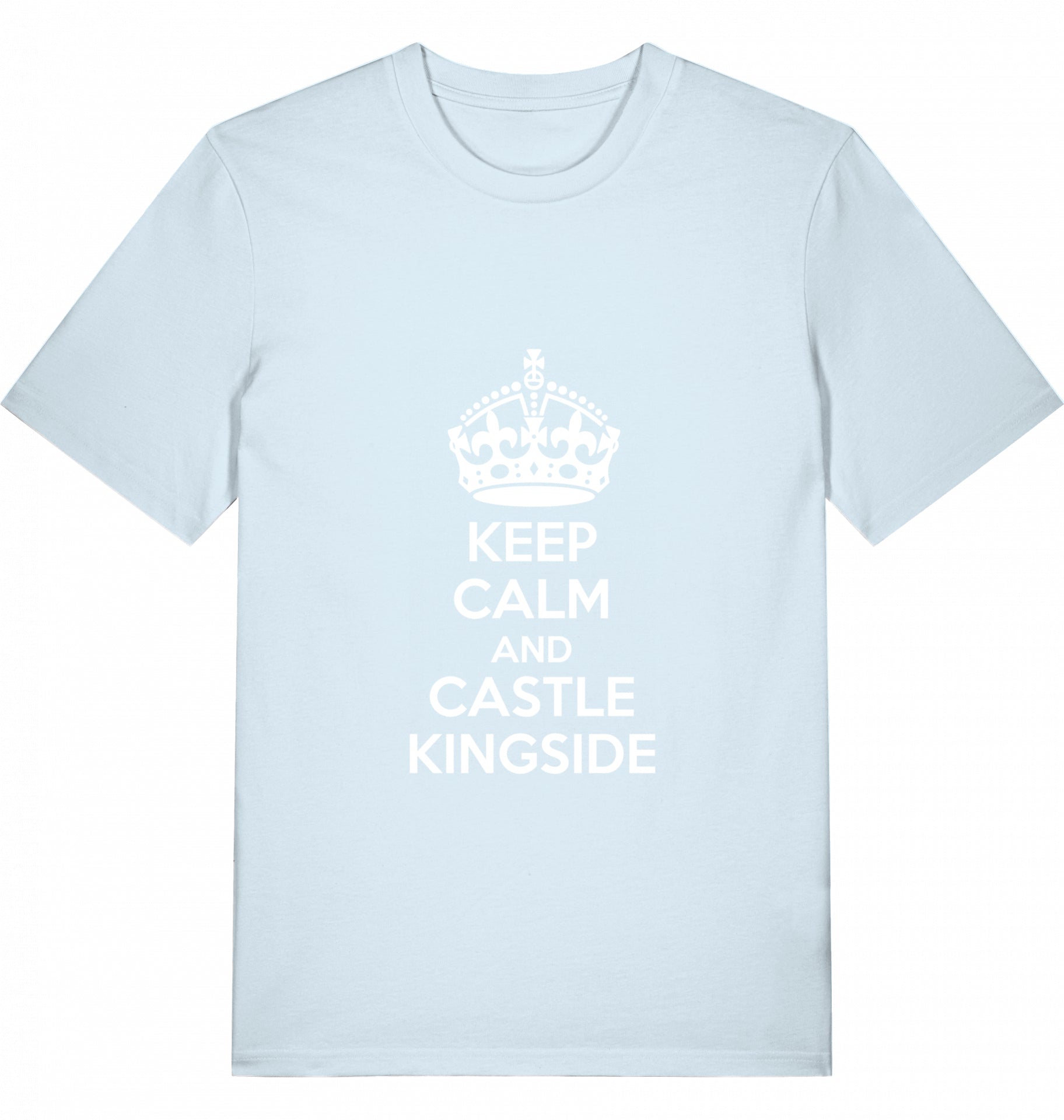 Schach T-Shirt Keep Calm And Castle Kingside Herren Männer Bio-Baumwolle Fairtrade Chess