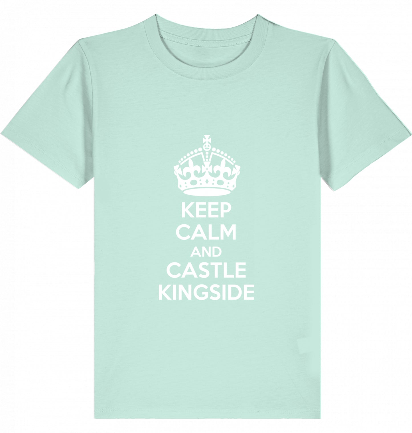 Schach Kinder T-Shirt Keep Calm And Castle Kingside Kids Chess Bio-Baumwolle Fairtrade