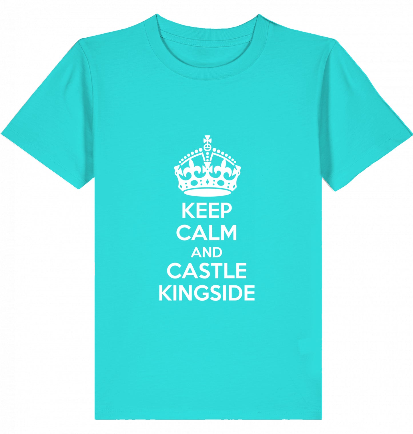 Schach Kinder T-Shirt Keep Calm And Castle Kingside Kids Chess Bio-Baumwolle Fairtrade