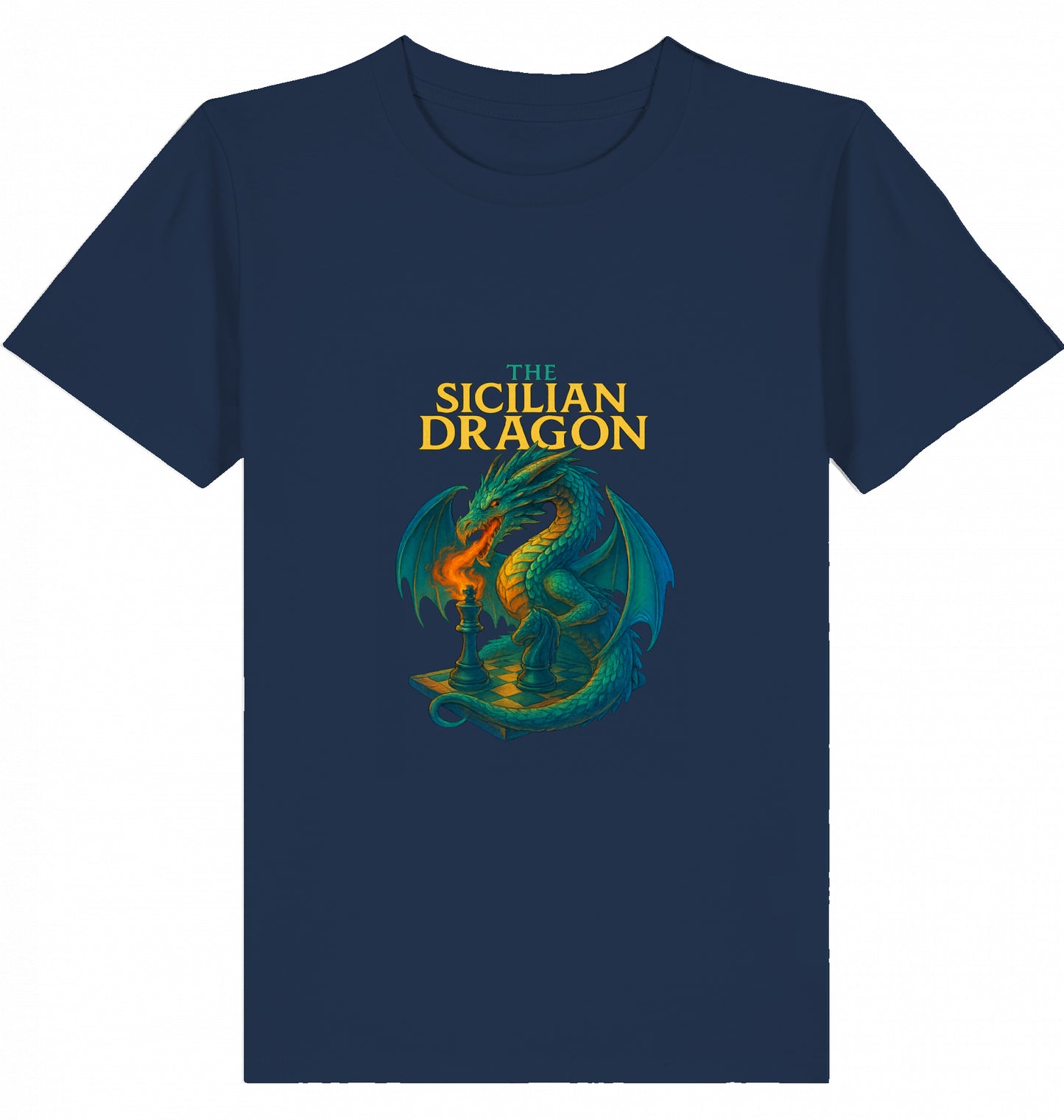Kids  Kinder Schach T-Shirt Sicilian Dragon