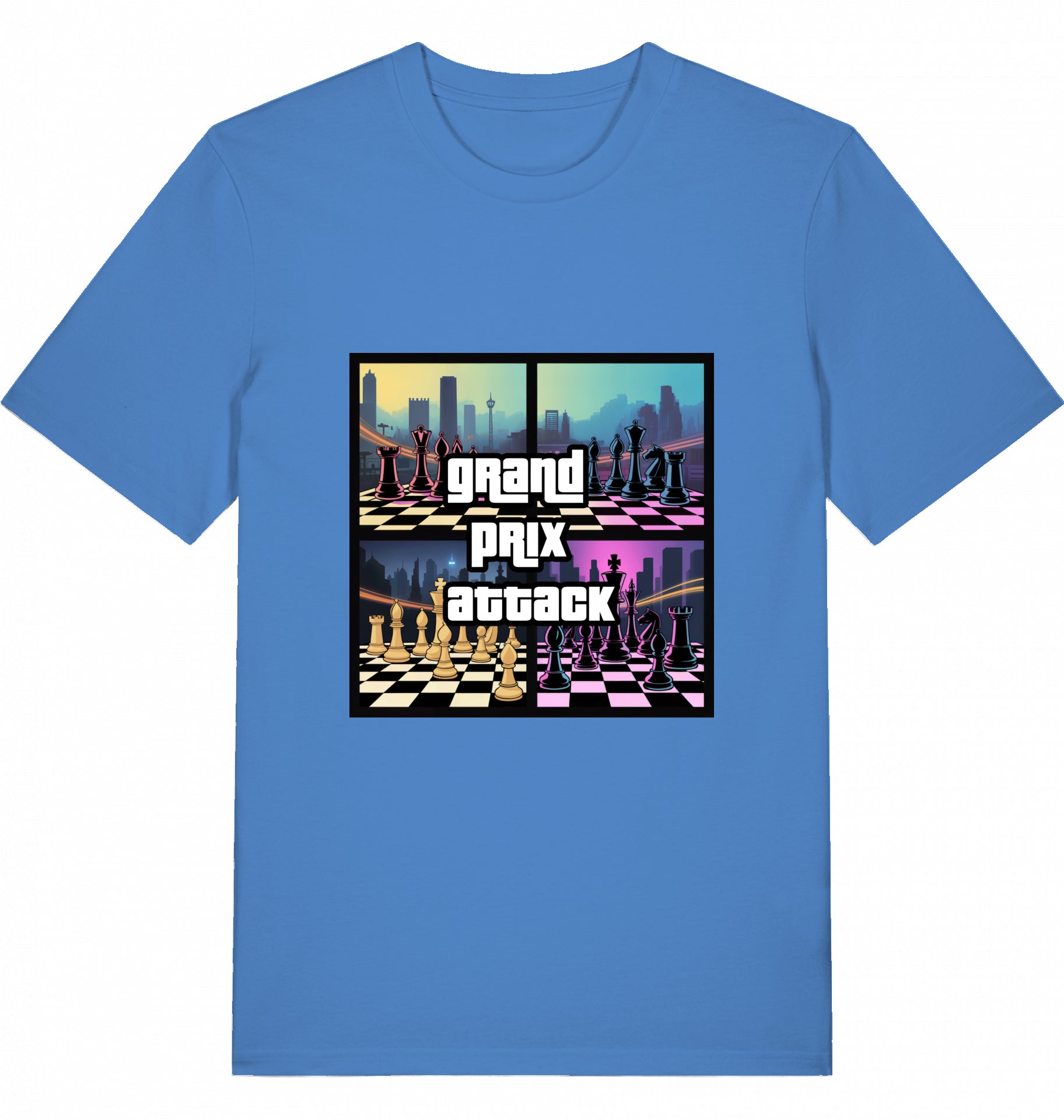 Schach T-Shirt Grand Prix Attack Chess Herren Männer Bio-Baumwolle Fairtrade