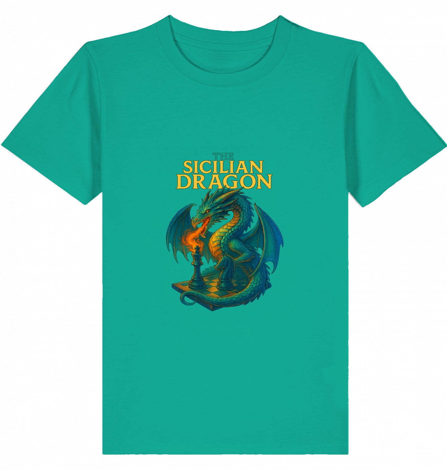 Kids  Kinder Schach T-Shirt Sicilian Dragon