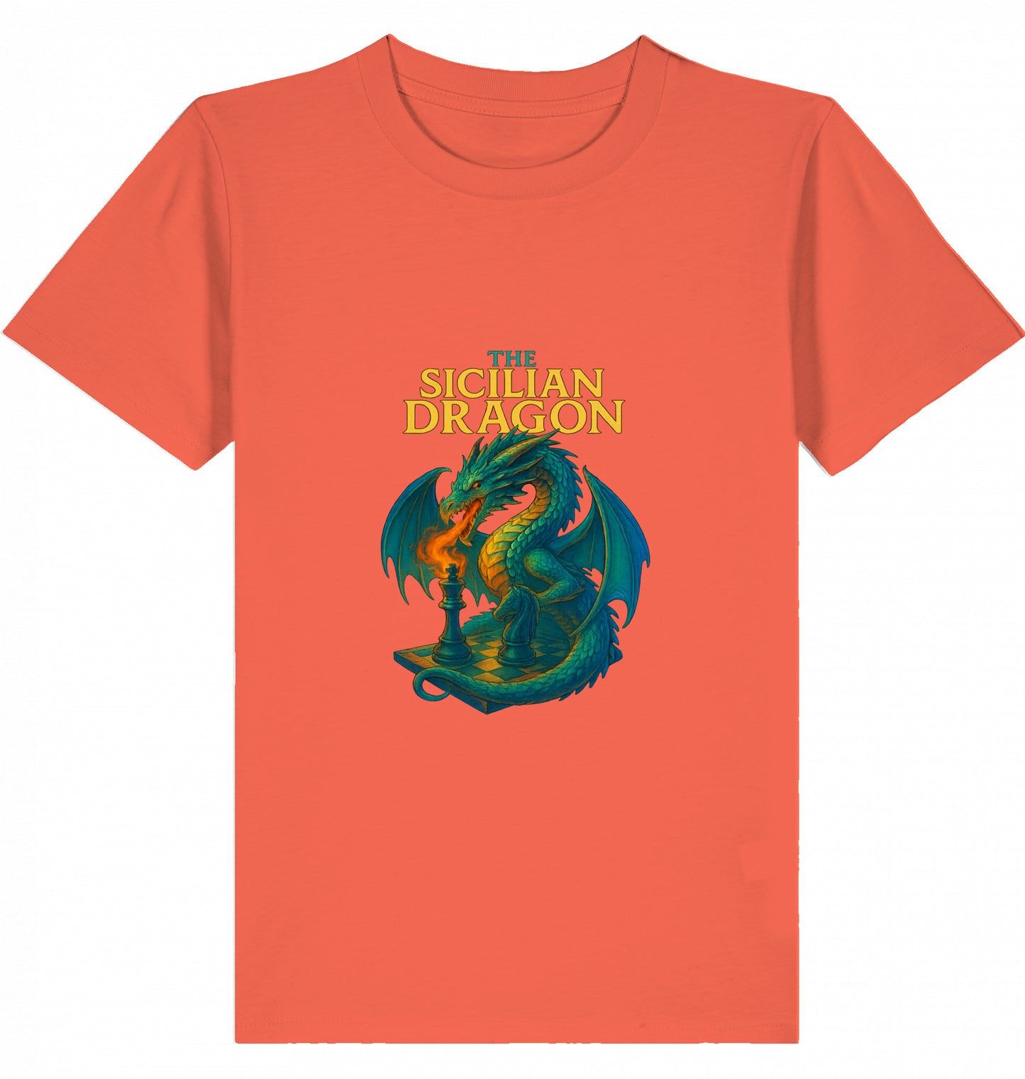 Kids  Kinder Schach T-Shirt Sicilian Dragon