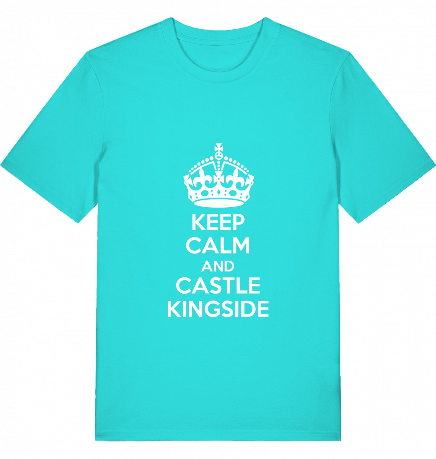 Schach T-Shirt Keep Calm And Castle Kingside Herren Männer Bio-Baumwolle Fairtrade Chess